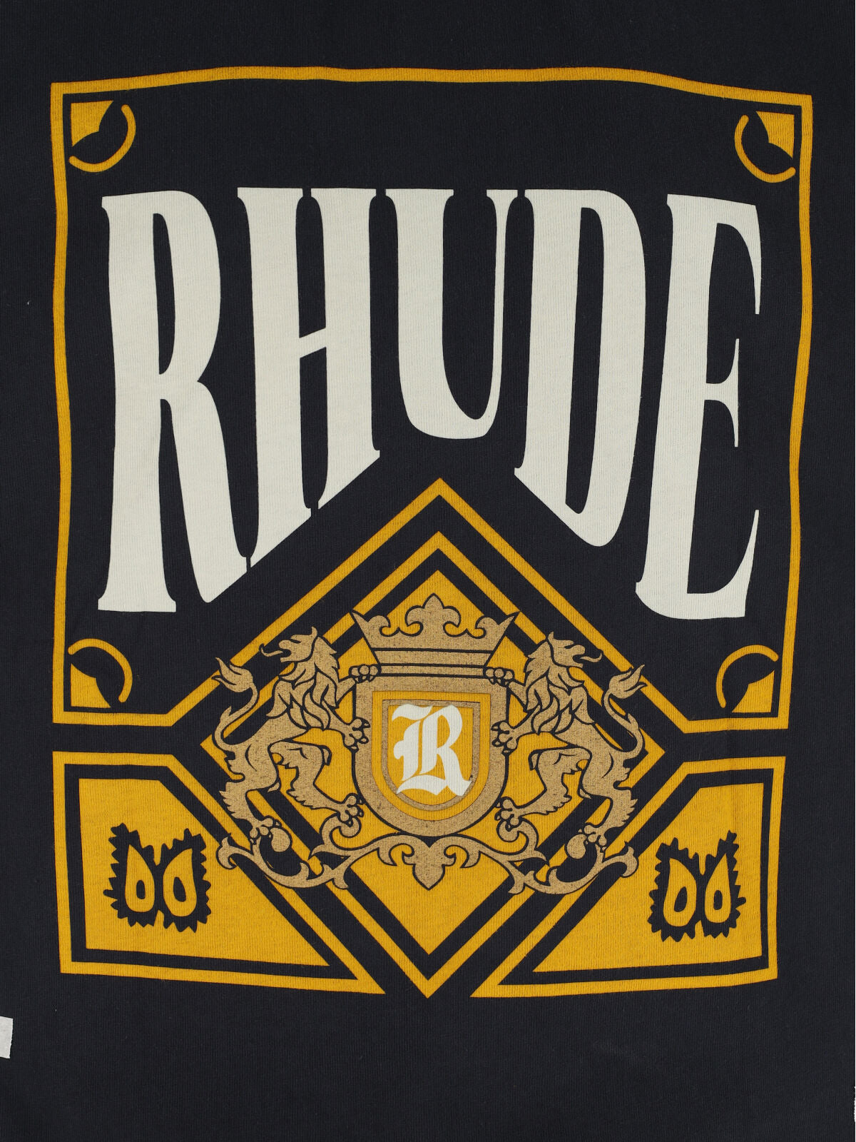 Black Cropped Graphic Ornate Logo T-Shirt