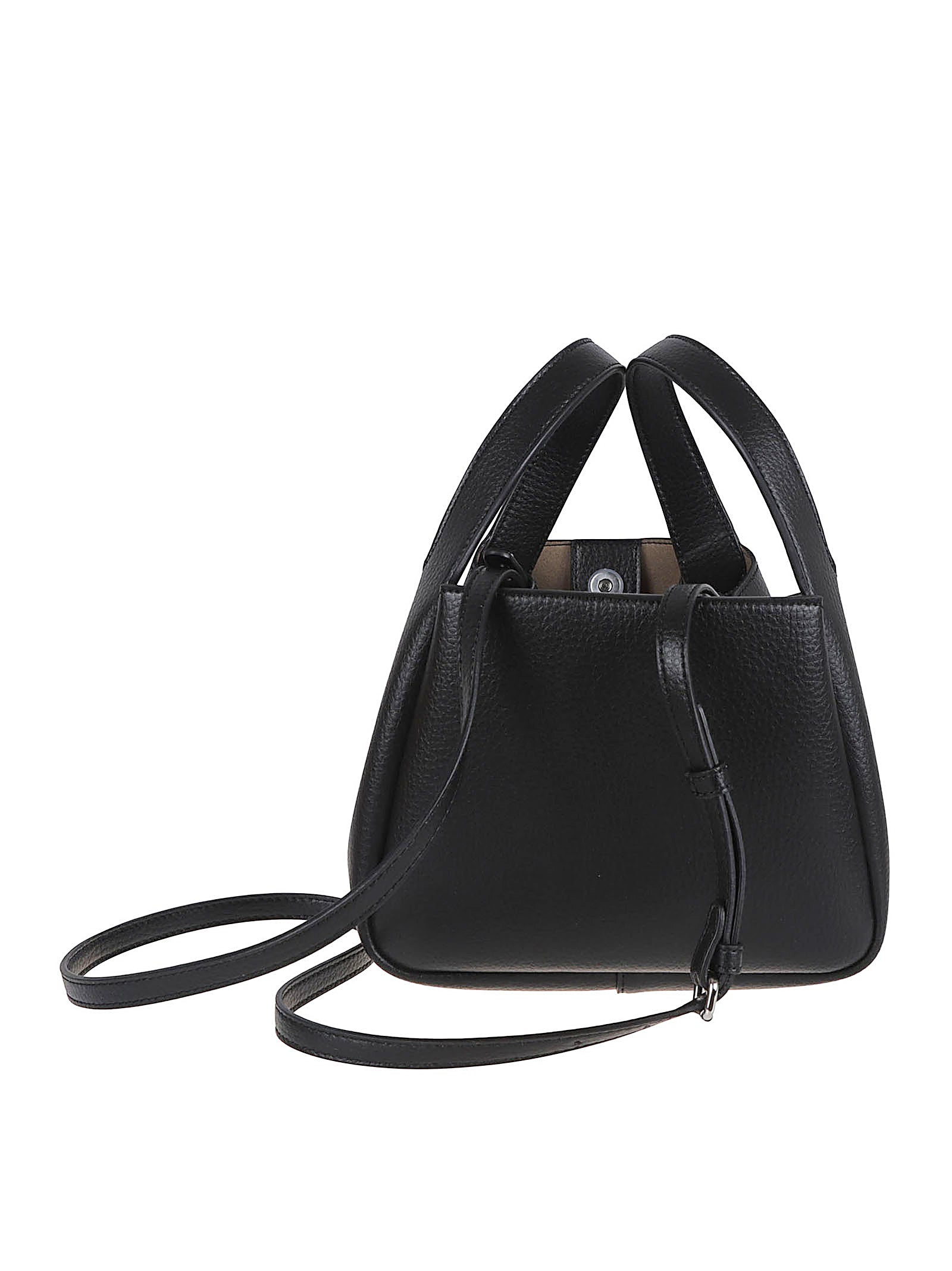 Triangular-Shaped Handbag with Textured Finish