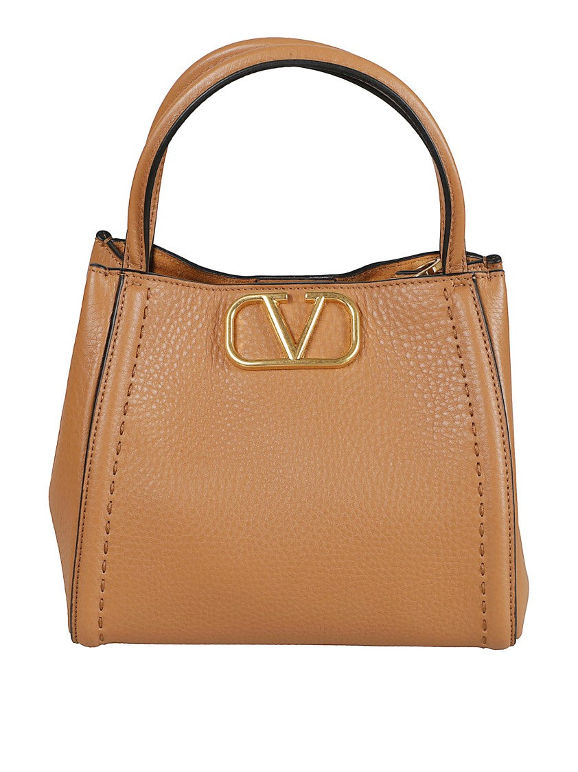 Structured Medium Handbag In Grained Calfskin