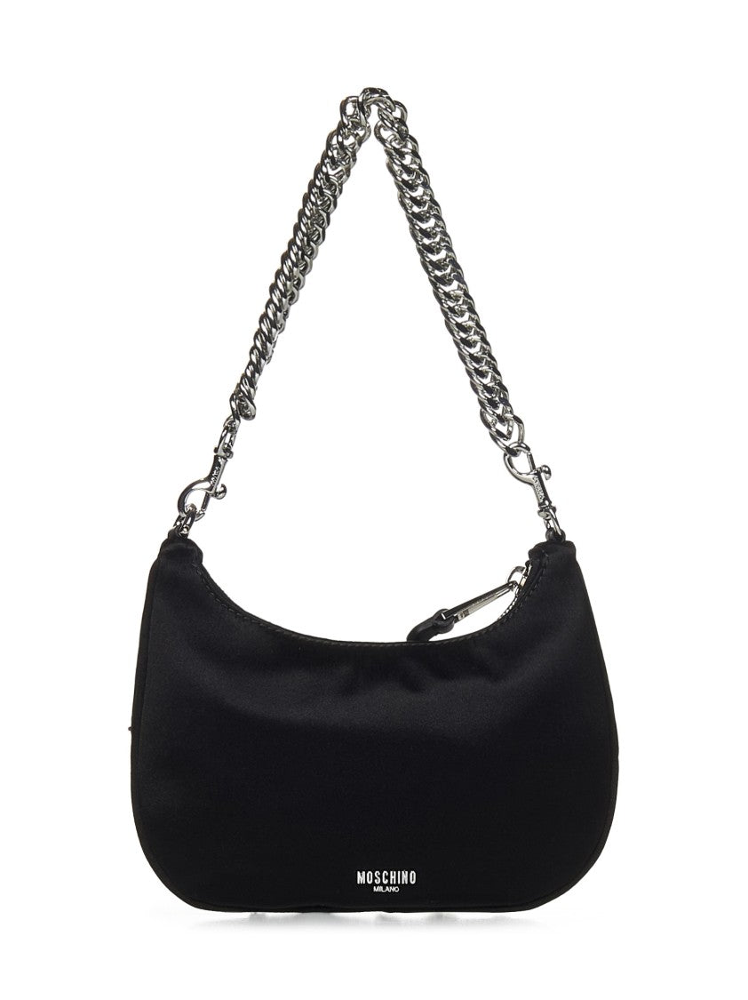 Black Satin Shoulder Bag
