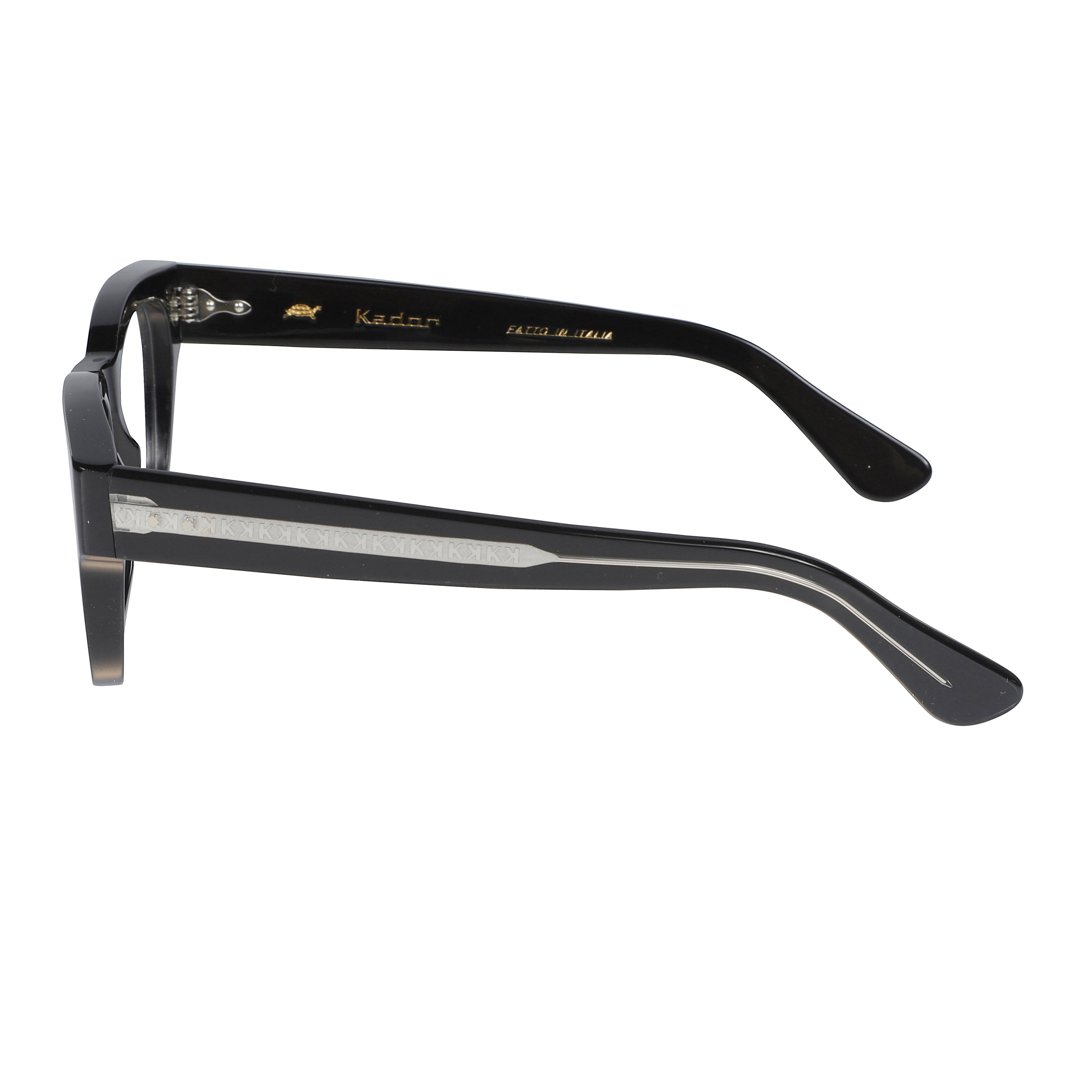 Timeless/N 1962 Bold Rectangular Black Eyeglasses with Silver Accents