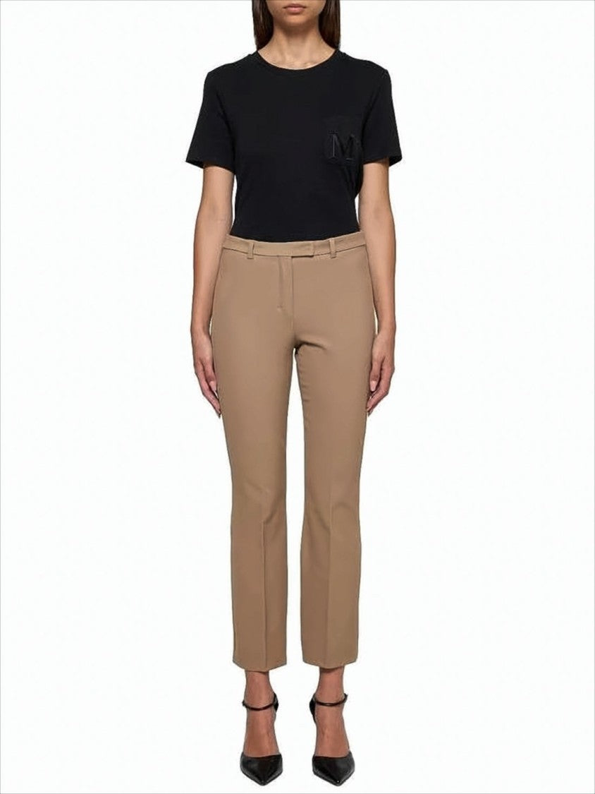 Tailored Brown Straight-Leg Pants