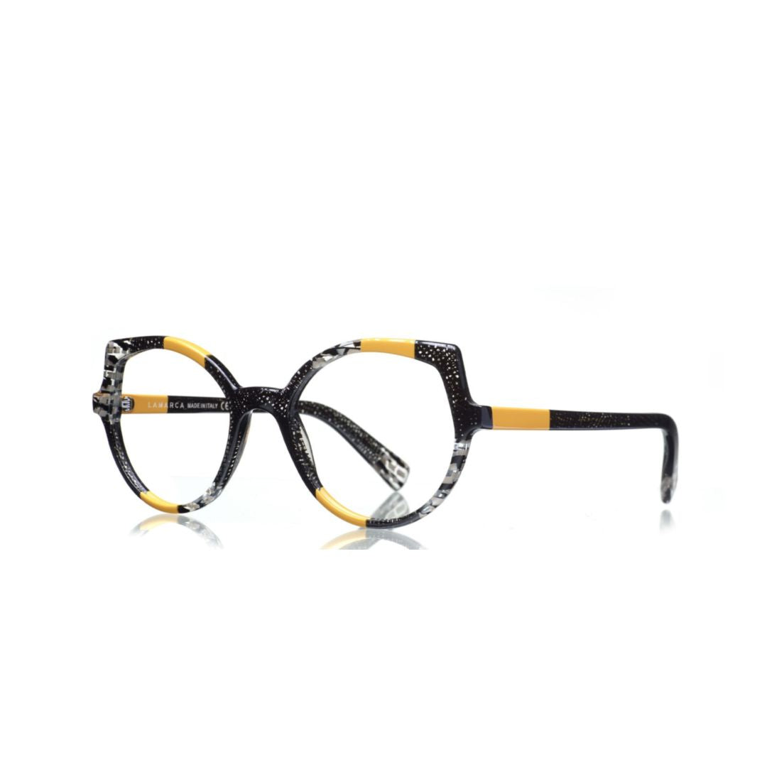 Mosaico 149 Round Acetate Eyeglasses with Mosaic Pattern