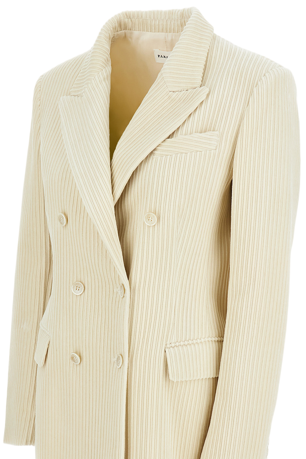 Structured White Jacket With Design