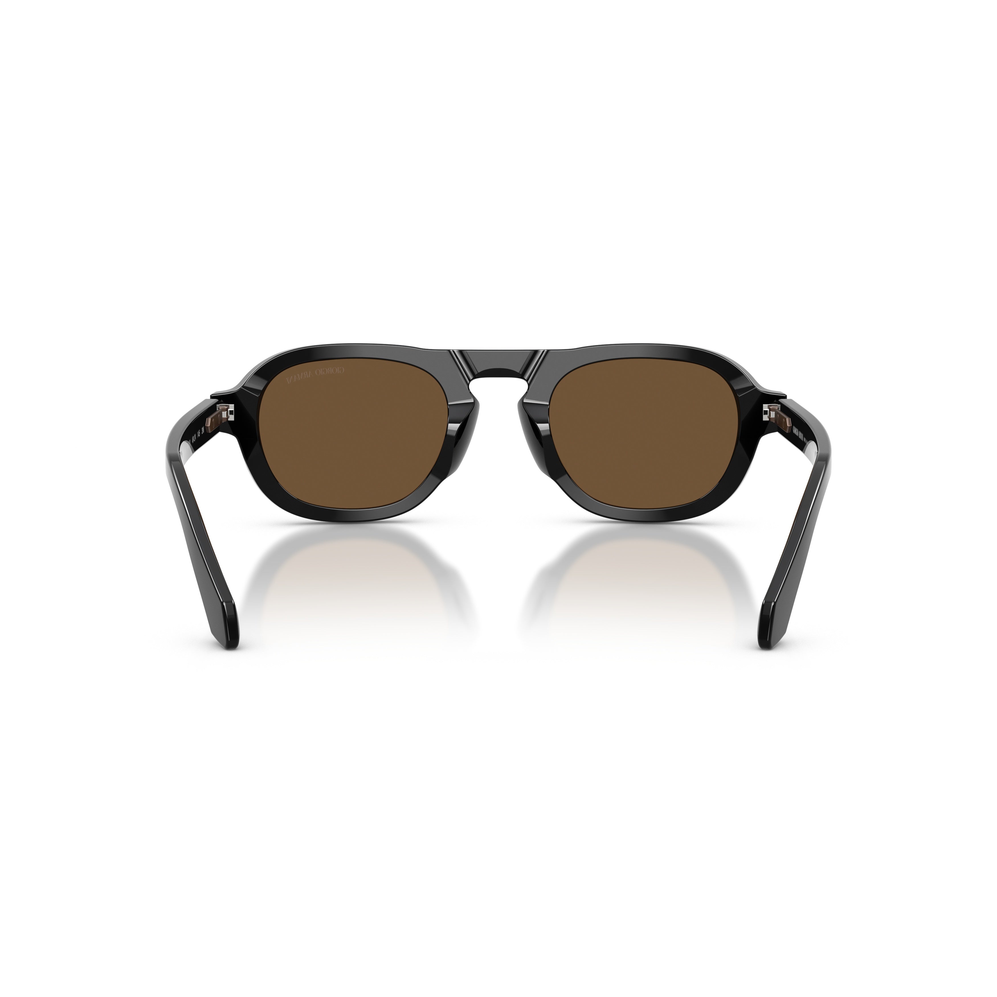 0ar8244 Bold Black Acetate Sunglasses with Warm Brown Lenses
