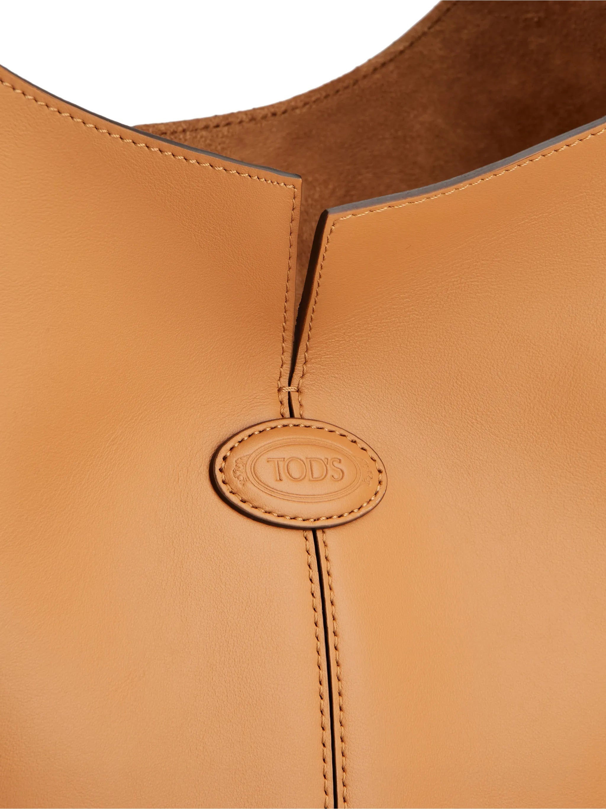 Tan Structured Leather Shoulder Bag