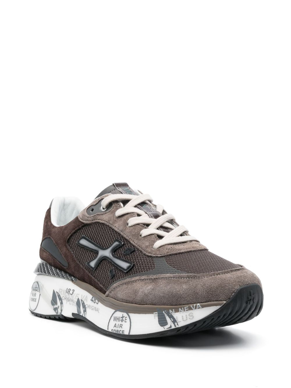 Low-Top Sneakers With Dark Grey Suede