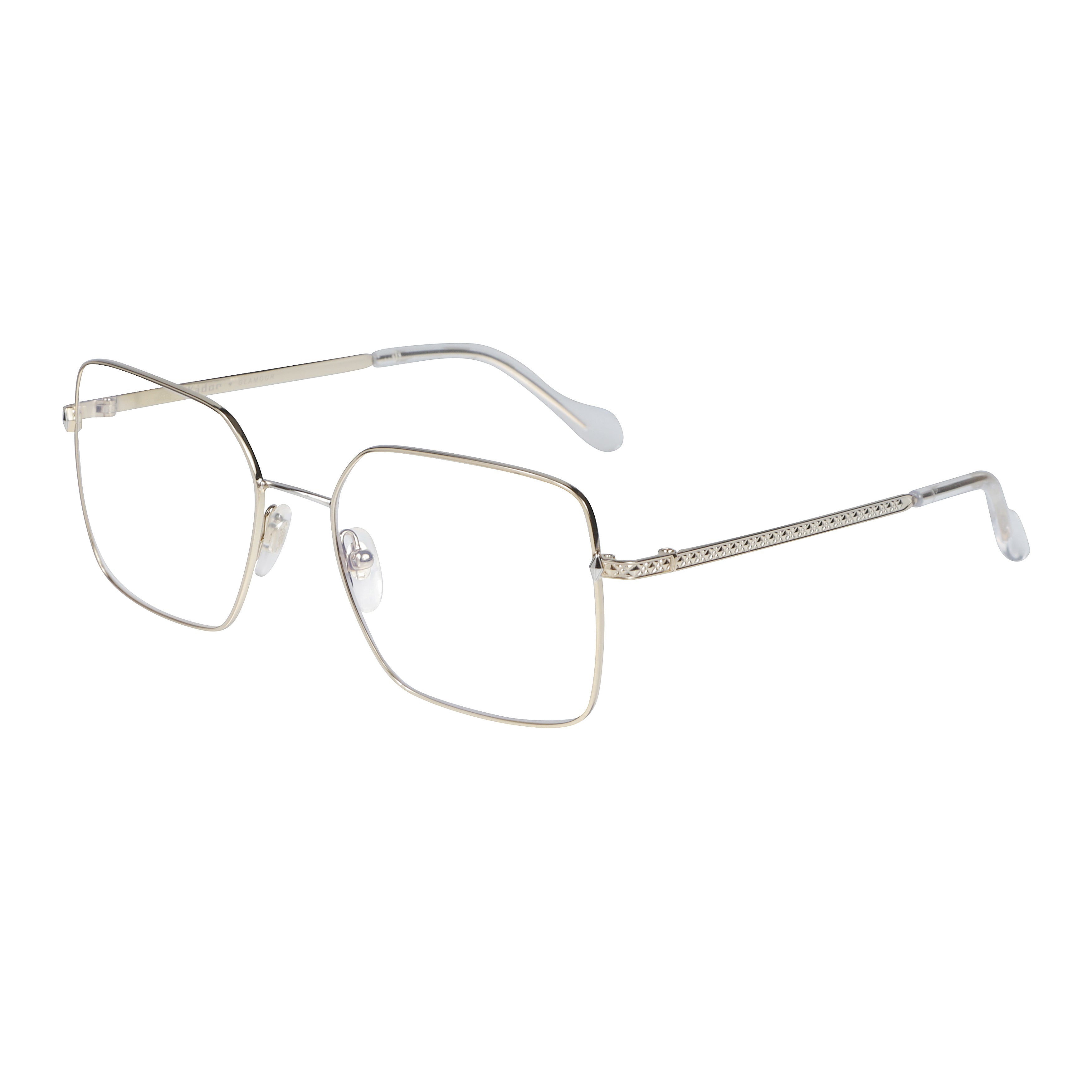 Irys-V Gold Metallic Frame Oversized Square Sunglasses