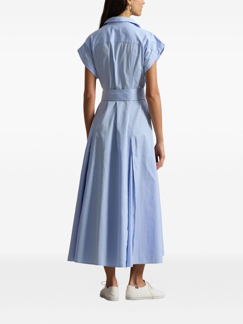 Midi Dress with Mother-of-Pearl Button Placket