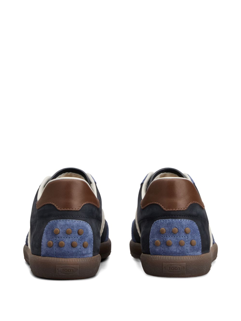Low-Top Sneakers With Blue Suede Stripe And Contrast Details