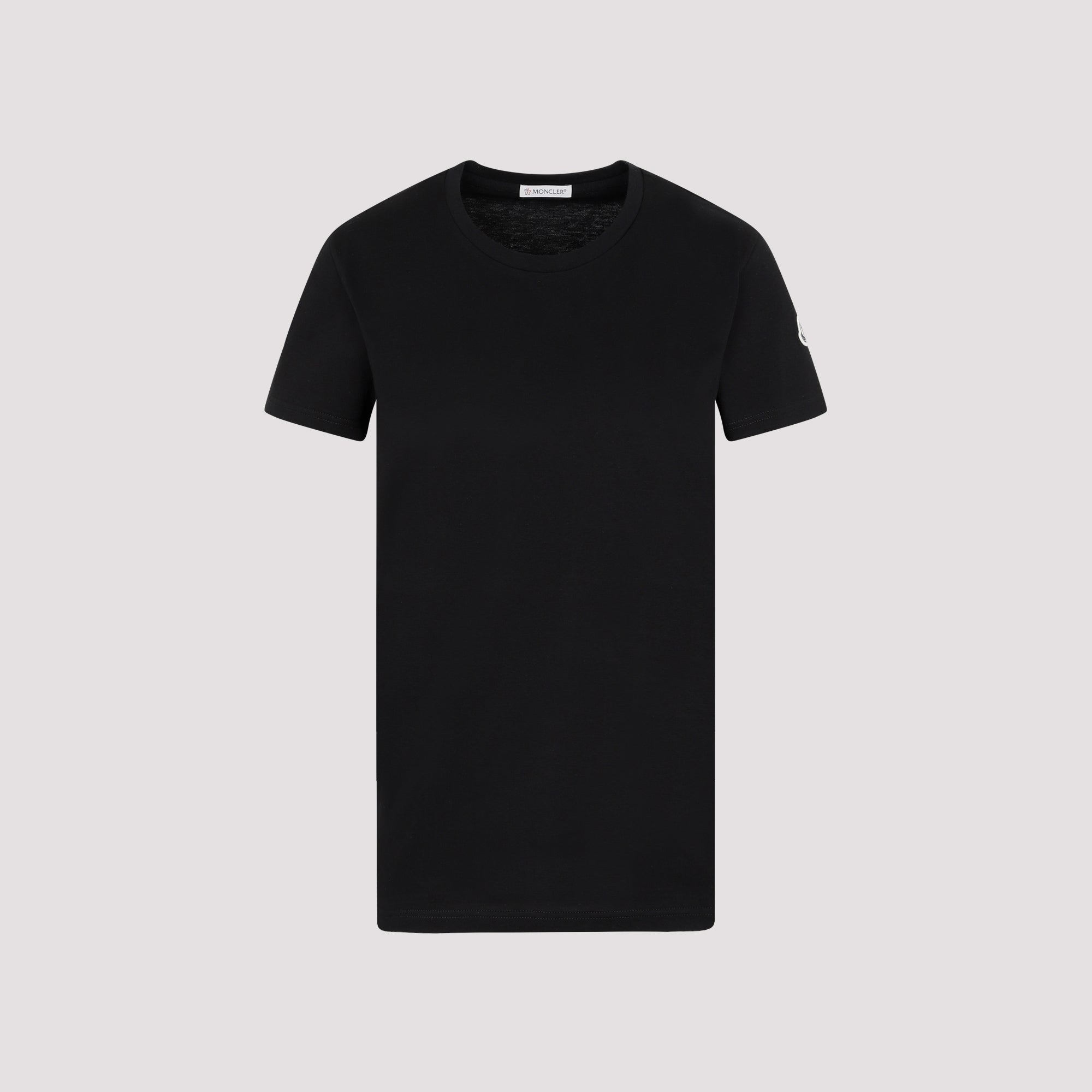 Black Cotton T-Shirt with Crew Neckline
