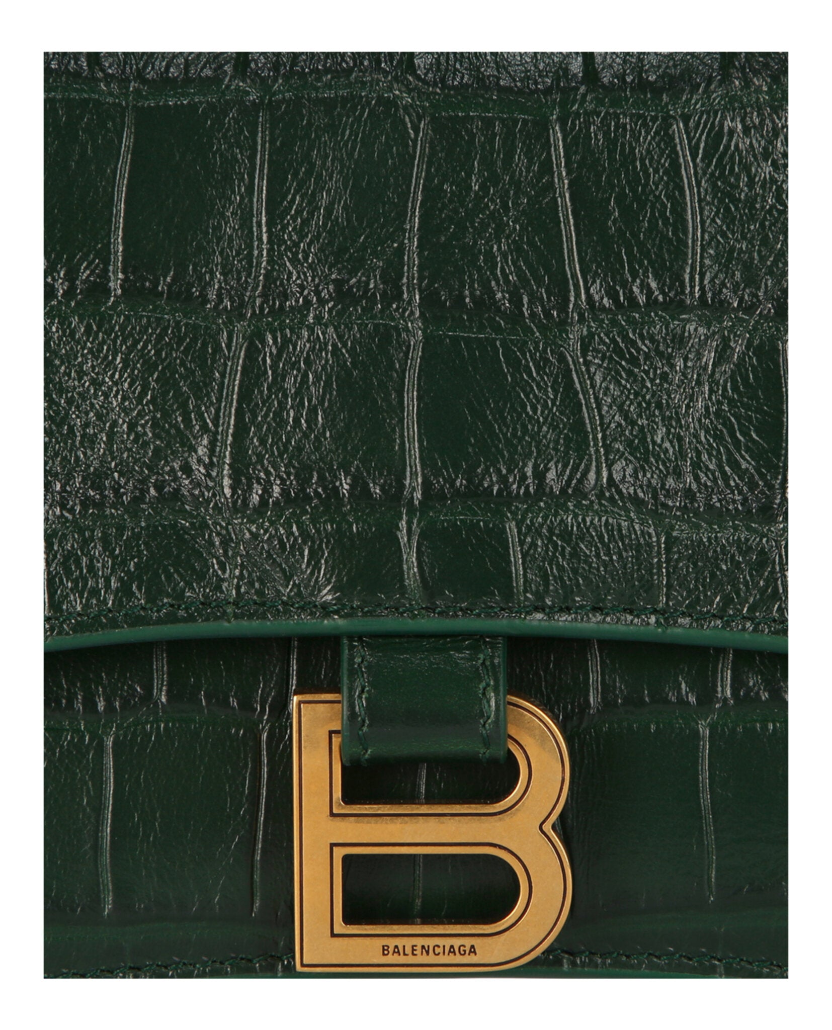 Xs Crocodile Embossed Crush Chain Shoulder Bag