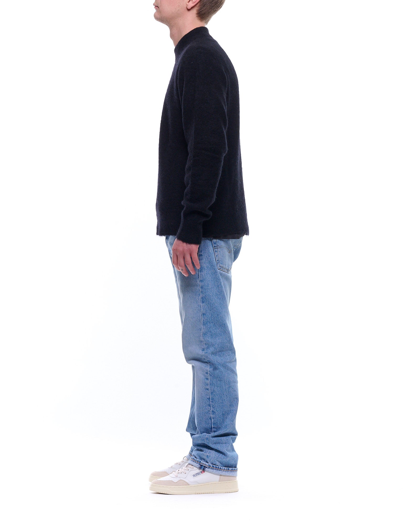 Black Brushed Crewneck Sweater