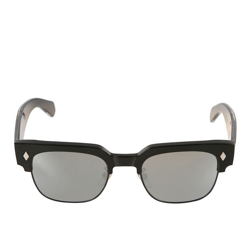 Tobako Cm Bold Rectangular Sunglasses with Glossy Black Finish