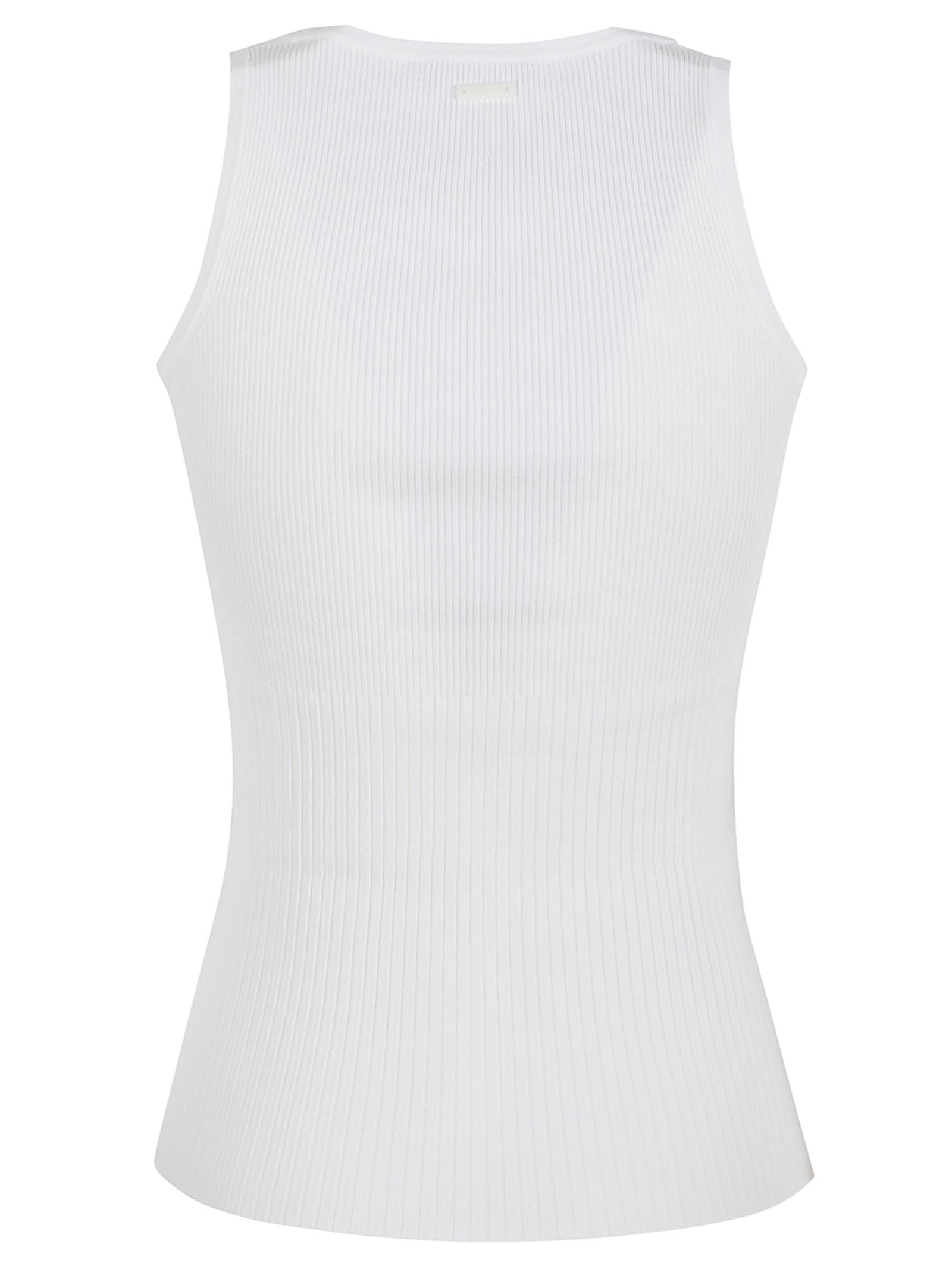 Sleeveless Fitted Top with Ribbed Texture