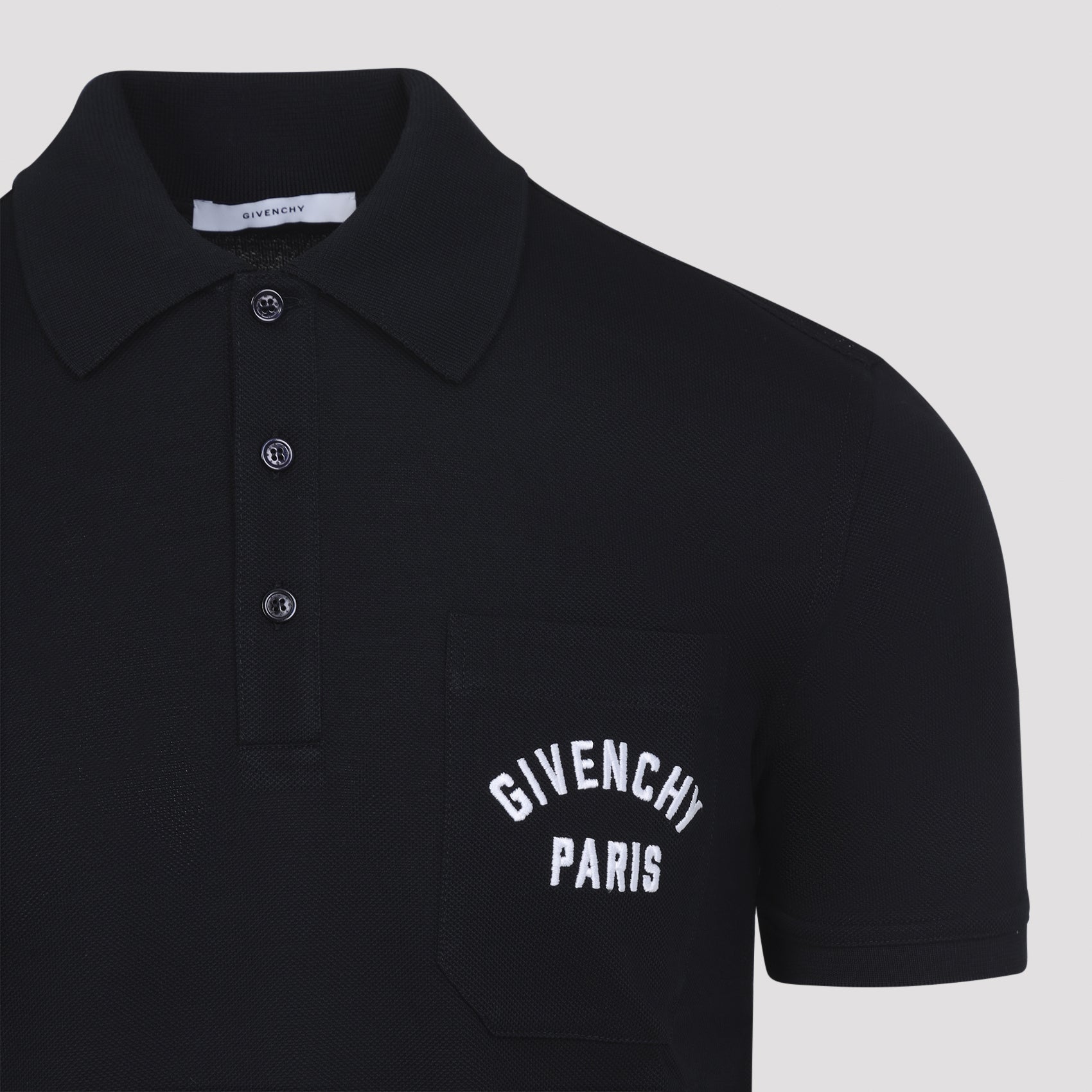 Navy Cotton Polo With Classic Collar