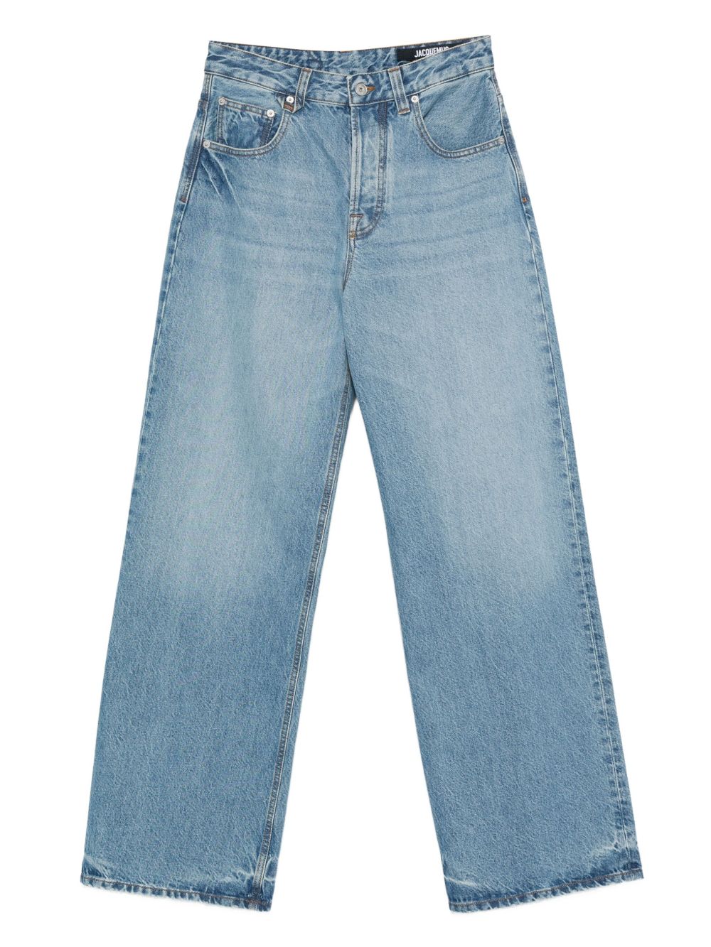 Wide-Leg Indigo Blue Denim Jeans