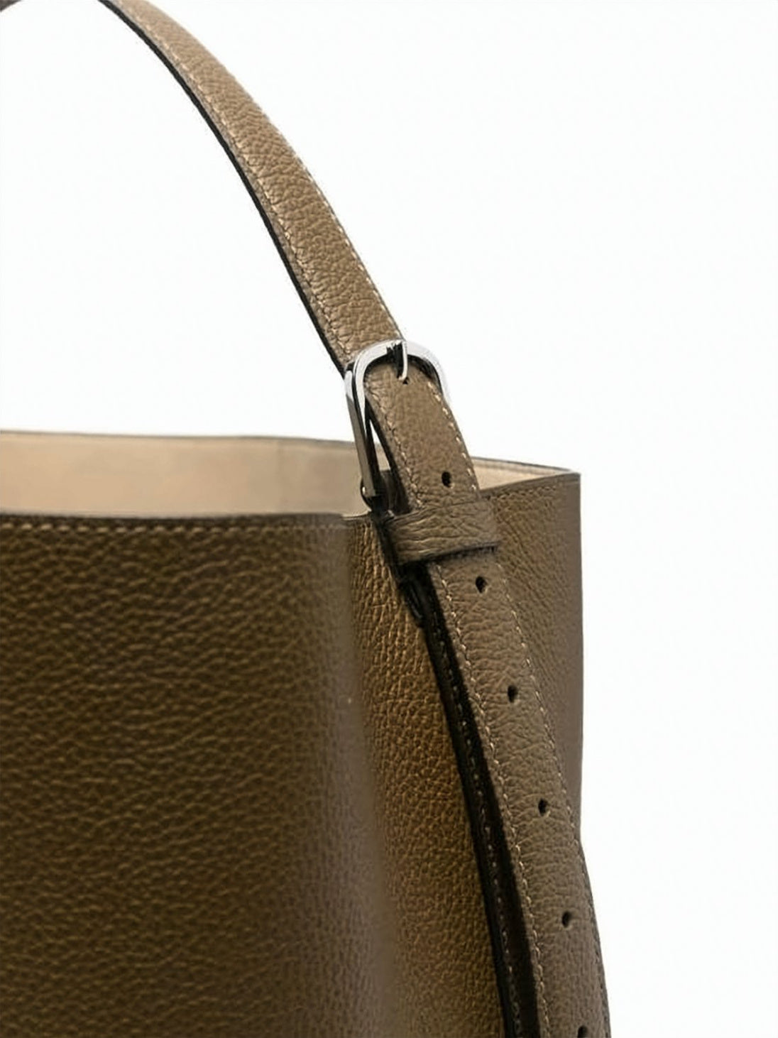 Textured Cowhide Leather Shoulder Bag with Adjustable Strap