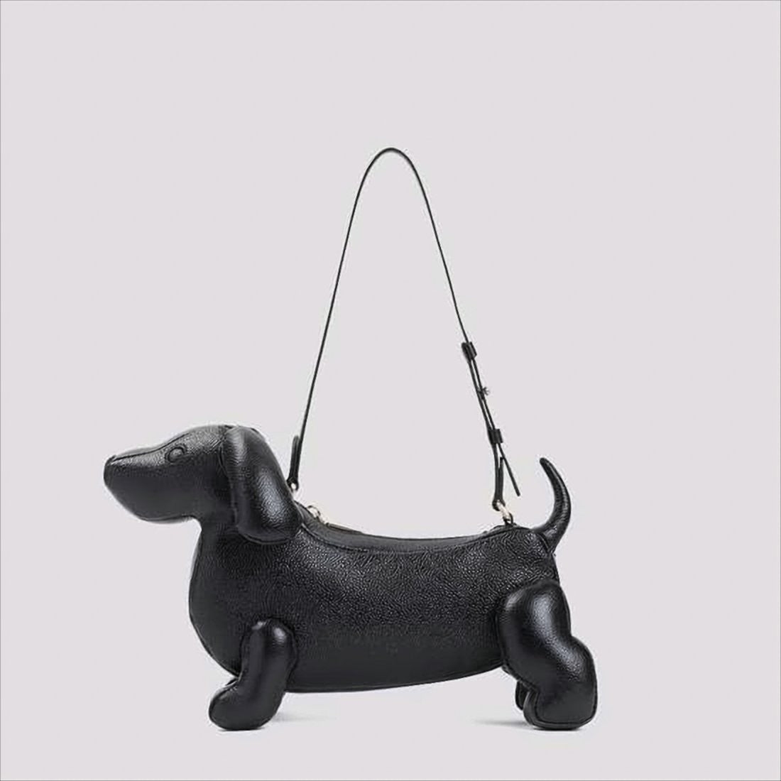 Dachshund-Shaped Black Calf Leather Tote Bag