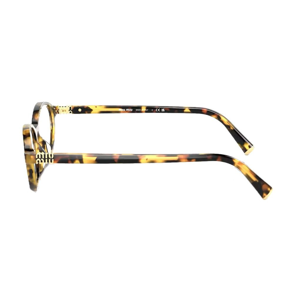 Havana Acetate Oval Sunglasses with Vertical Logo