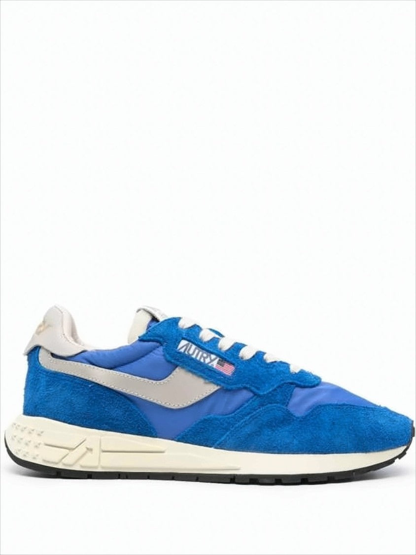 Vibrant Blue Suede and Nylon Sneakers with Textured Sole