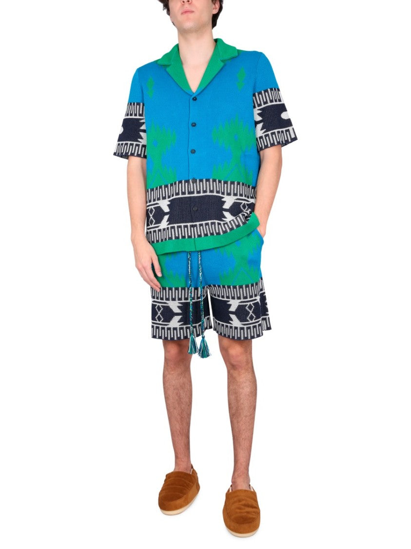 Jacquard Shirt With Bowling Collar