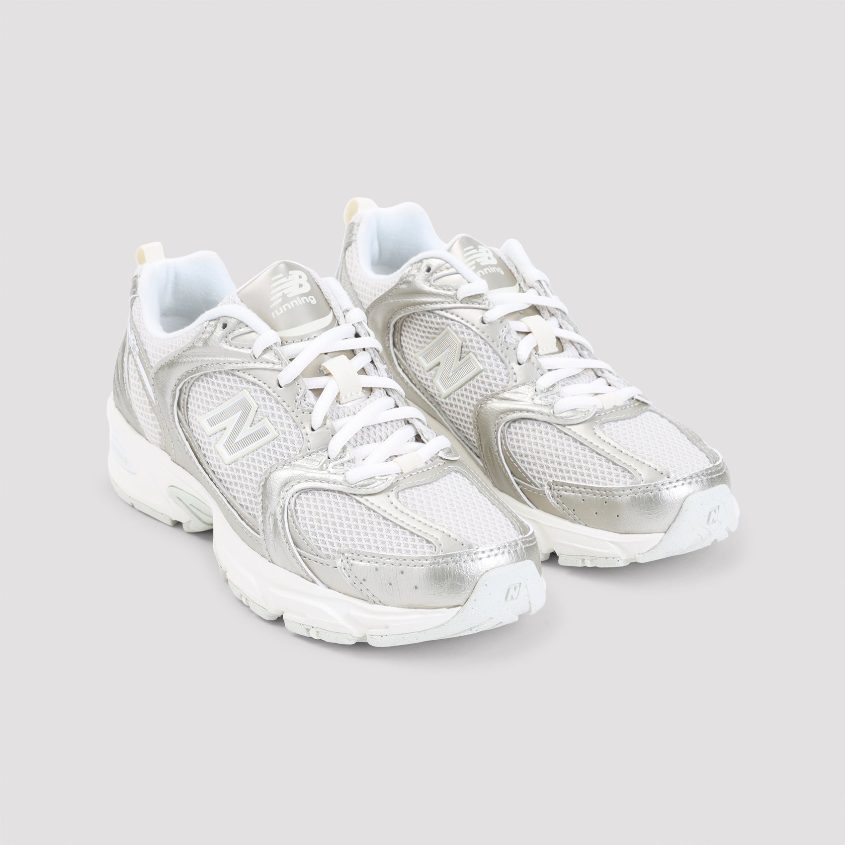 Metallic Finish Sneakers with Cushioned Sole