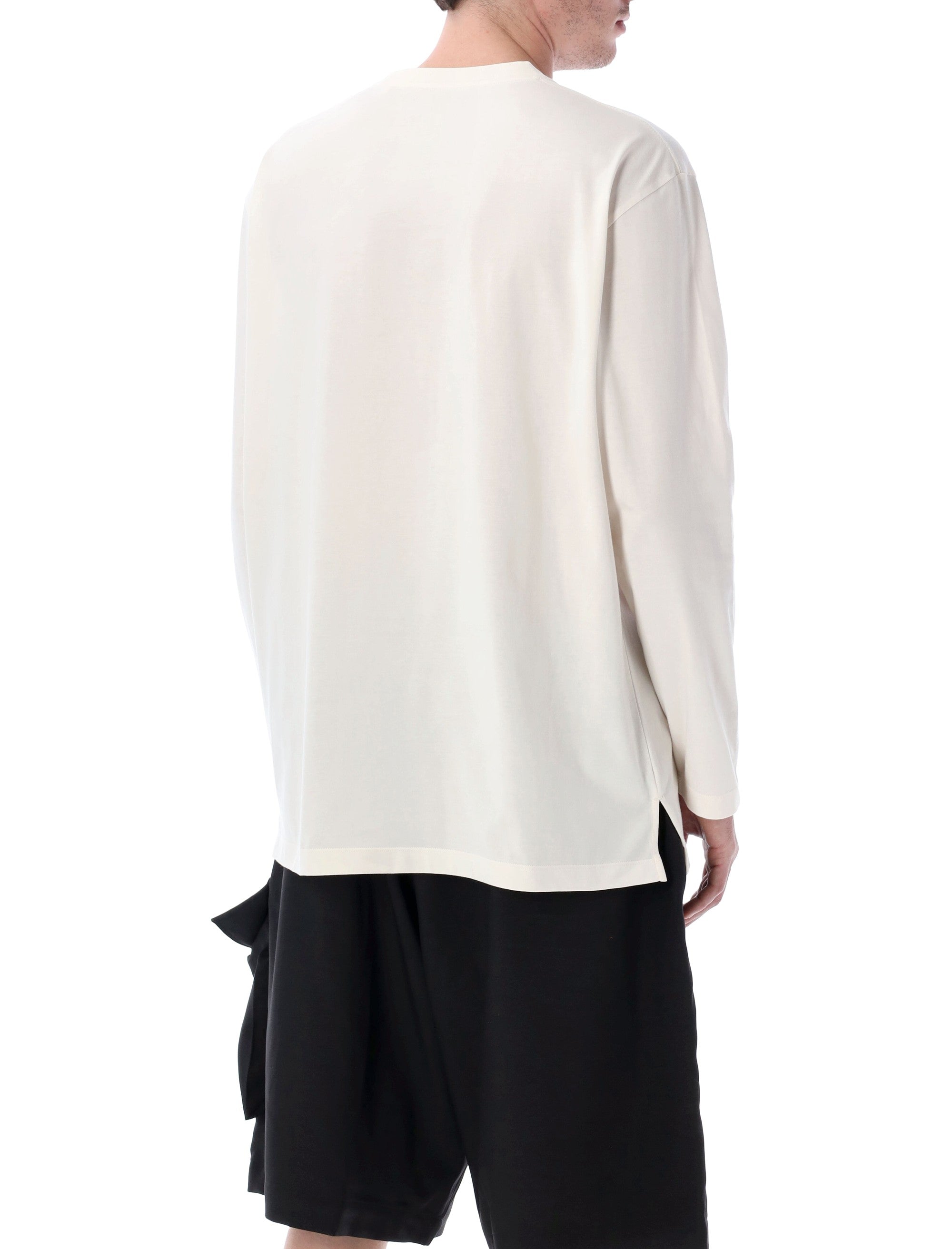 Relaxed Fit Long Sleeve T-Shirt with Satin-Effect Logo
