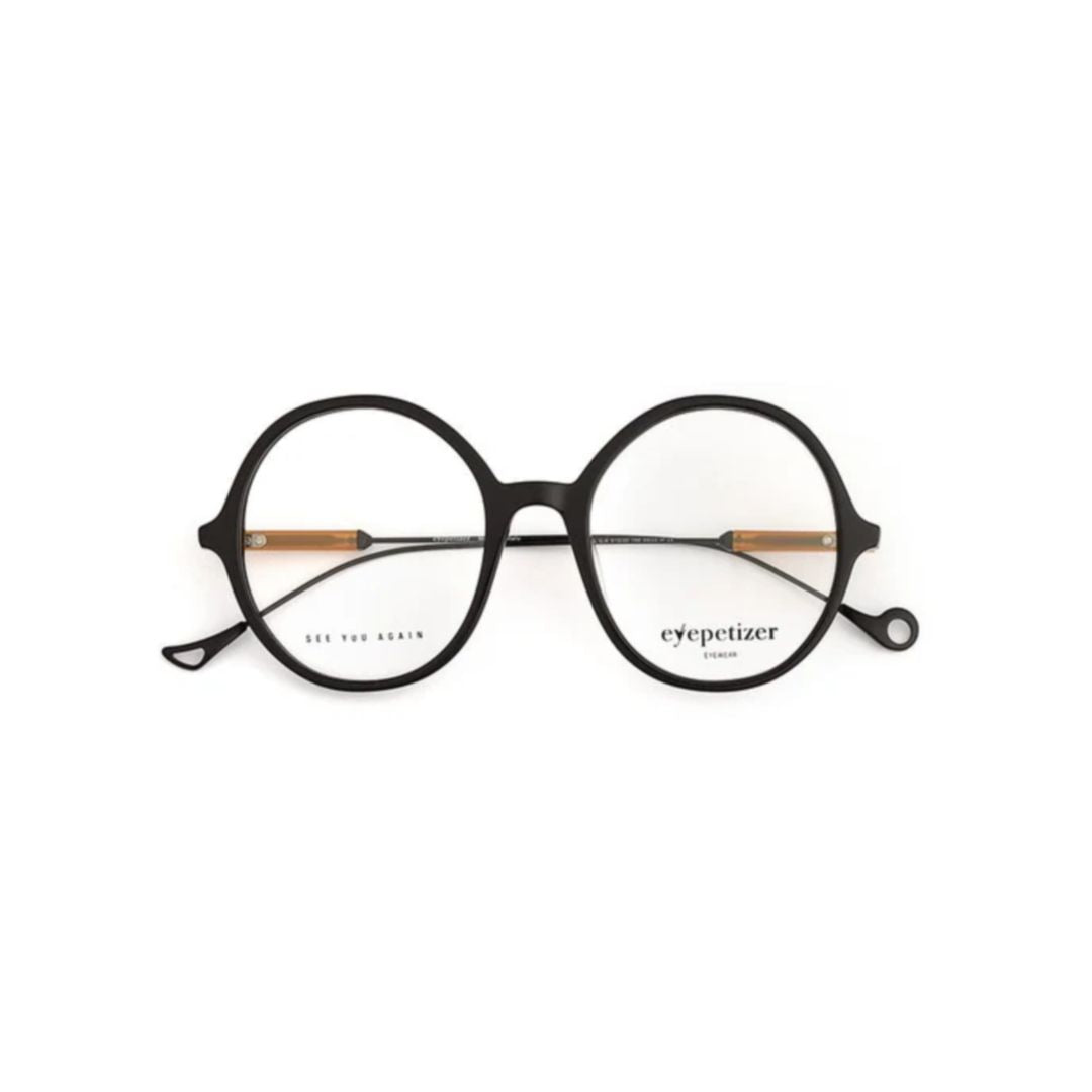 Soleil Round Frame Eyeglasses with Matte Black Front