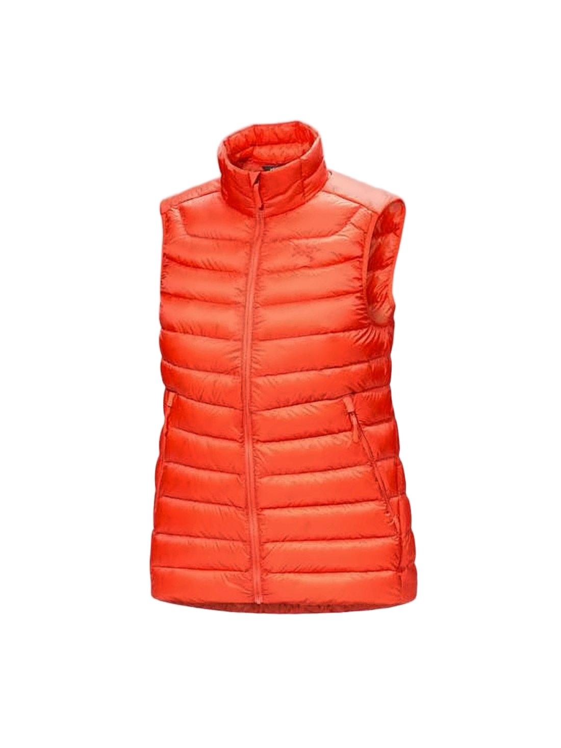 Quilted Down Vest With High Collar And Zipper Closure