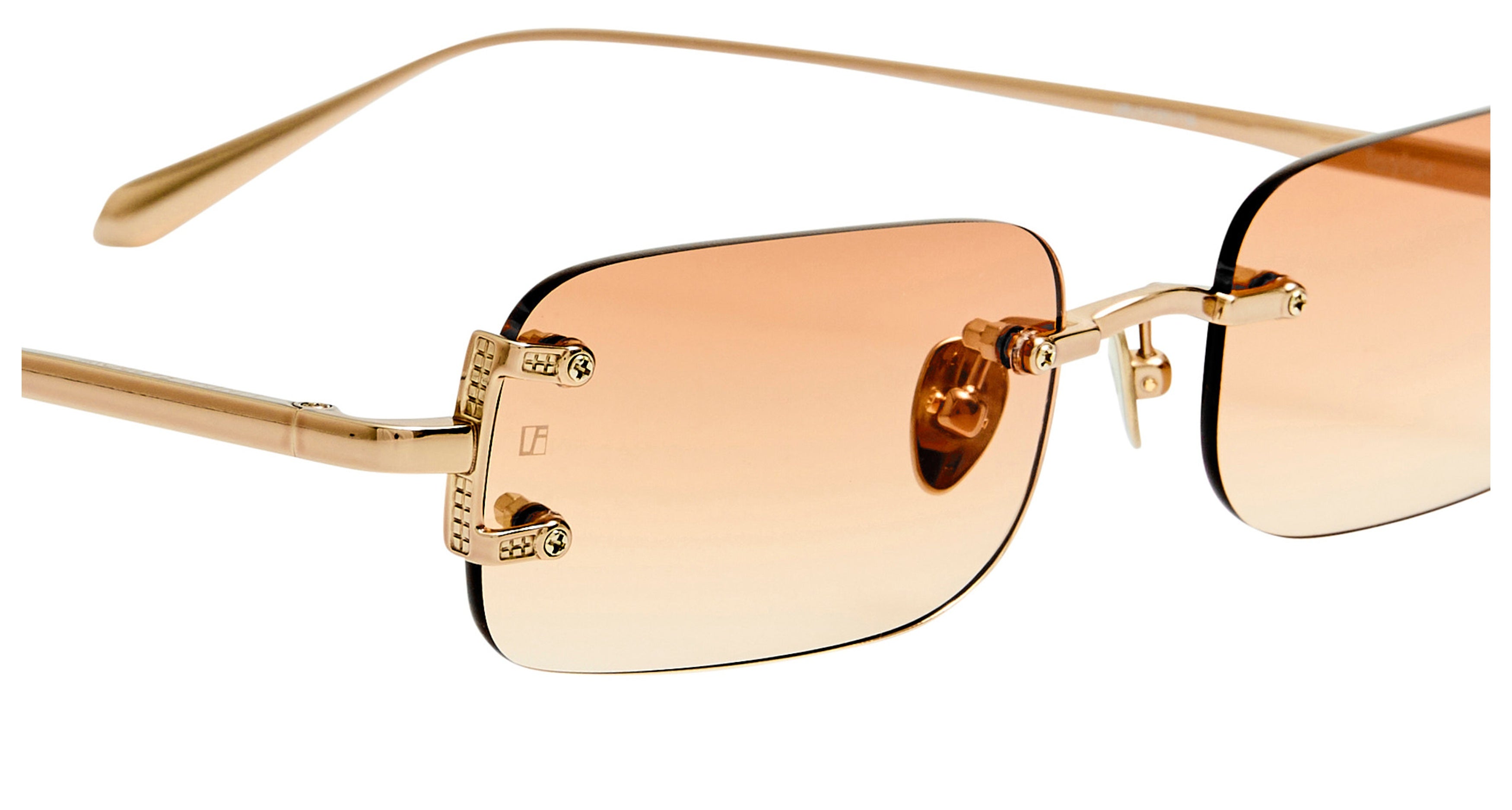 Lfl Rimless Square Sunglasses with Gradient Amber Tint