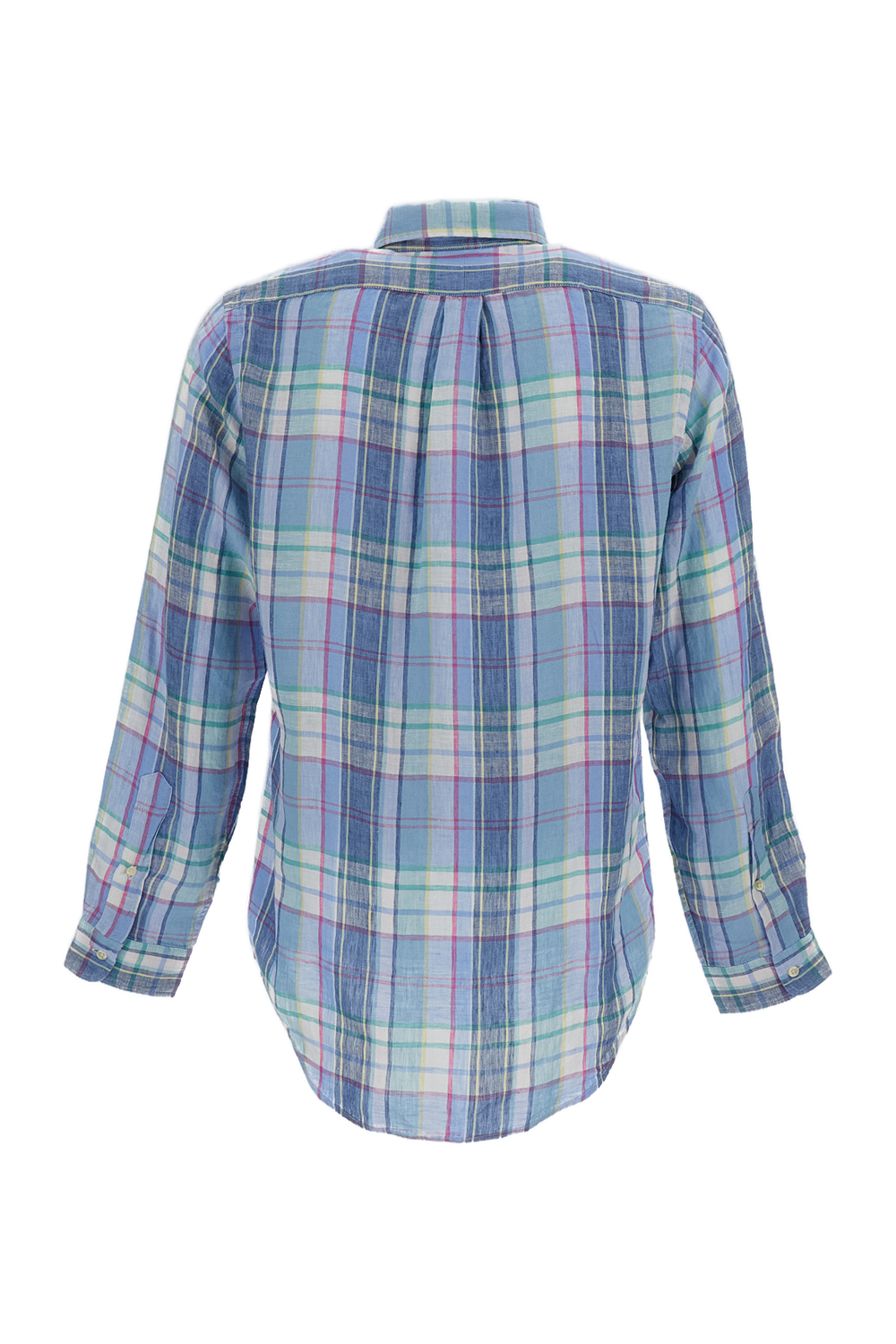 Multicolor Check Linen Button-Down Shirt
