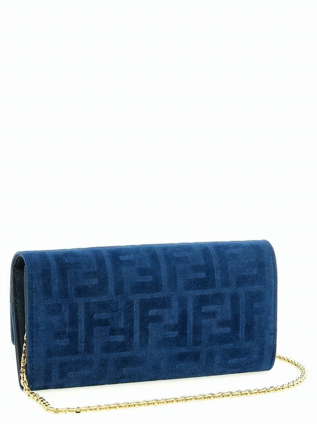 Textured Fabric Long Wallet with Gold-Tone Clasp
