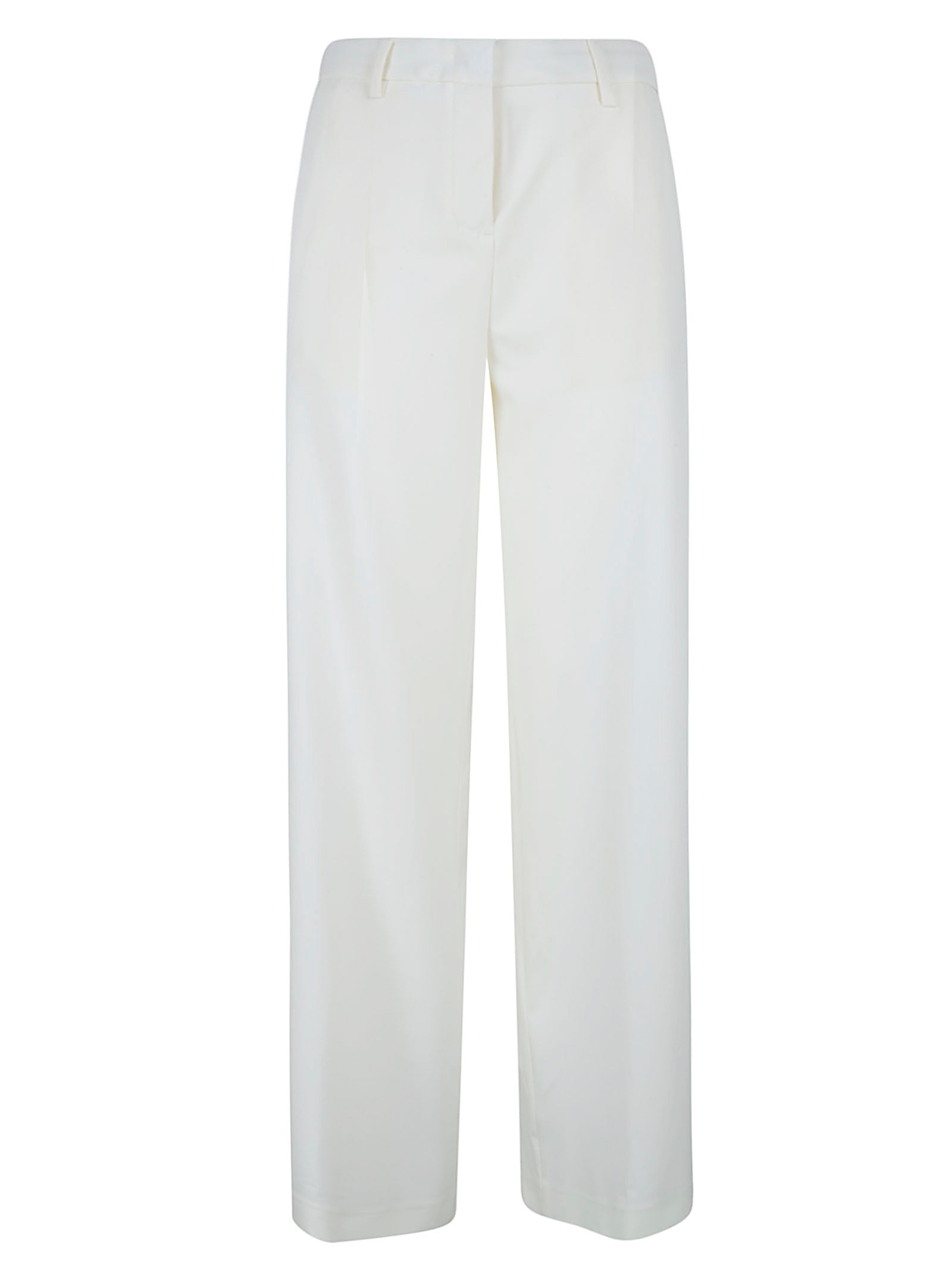 Wide-Leg Trousers with Tulle Detail