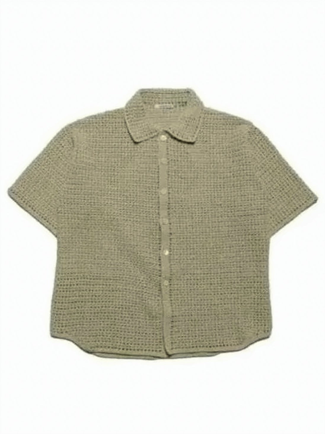 Textured Knit Short-Sleeved Shirt