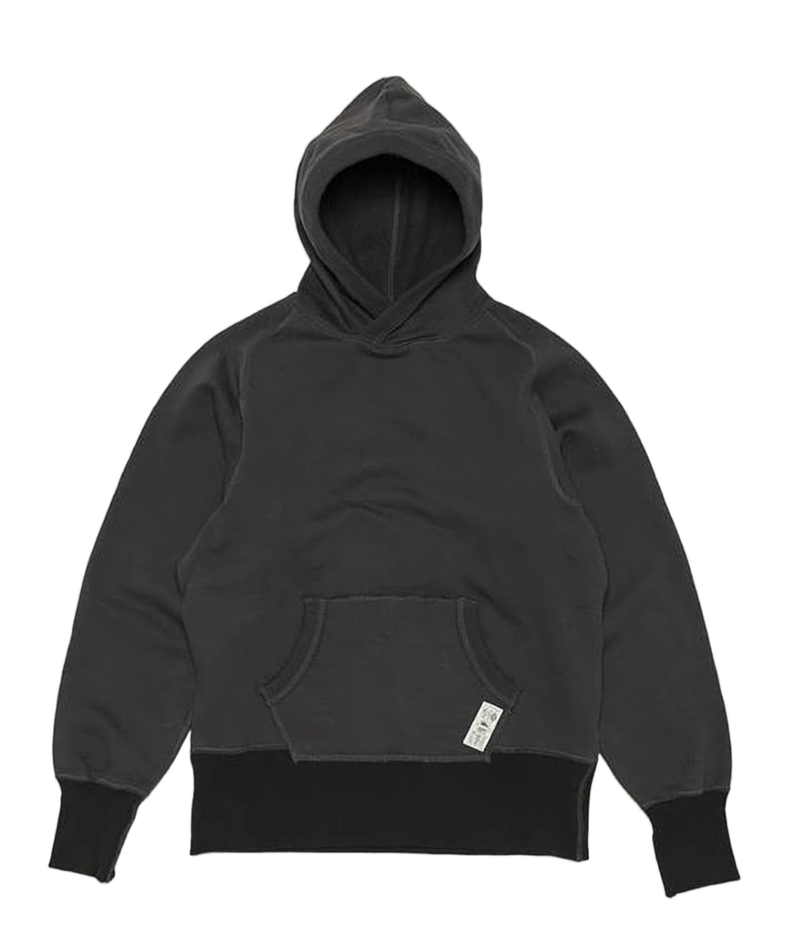 Relaxed Fit Pullover Hoodie With Contrast Ribbing