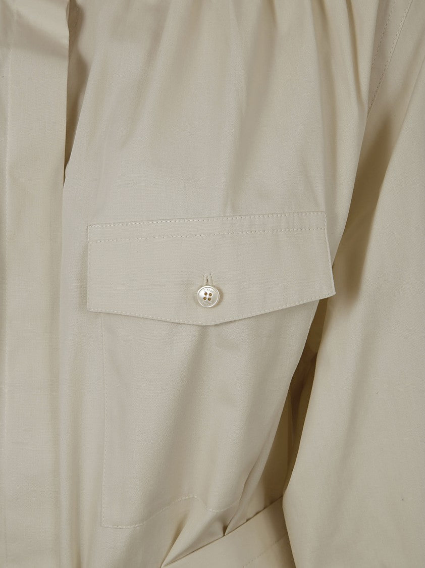 Tailored Button-Down Dress With Cinched Waist