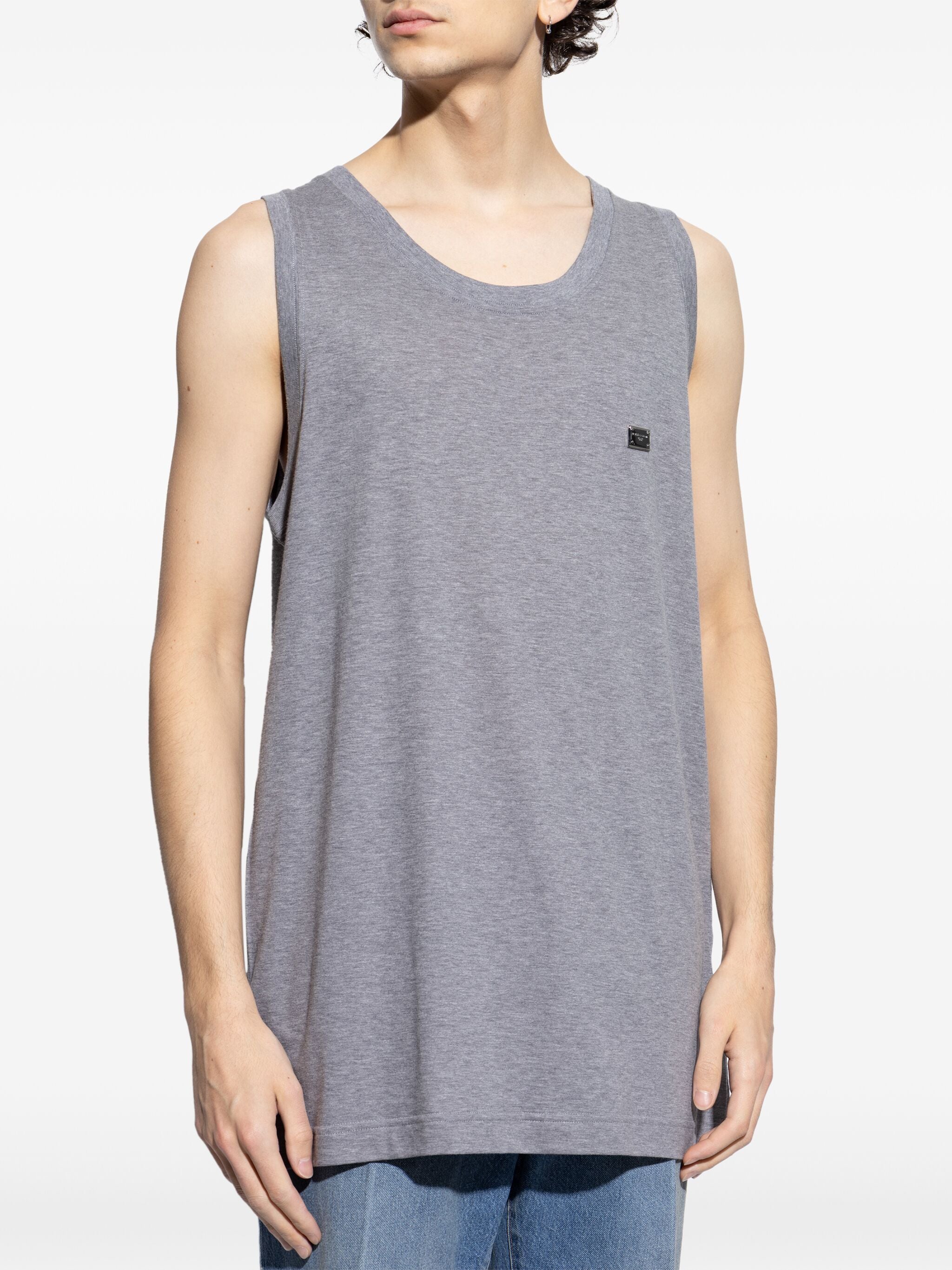 Relaxed Fit Cotton Jersey Logo Tank