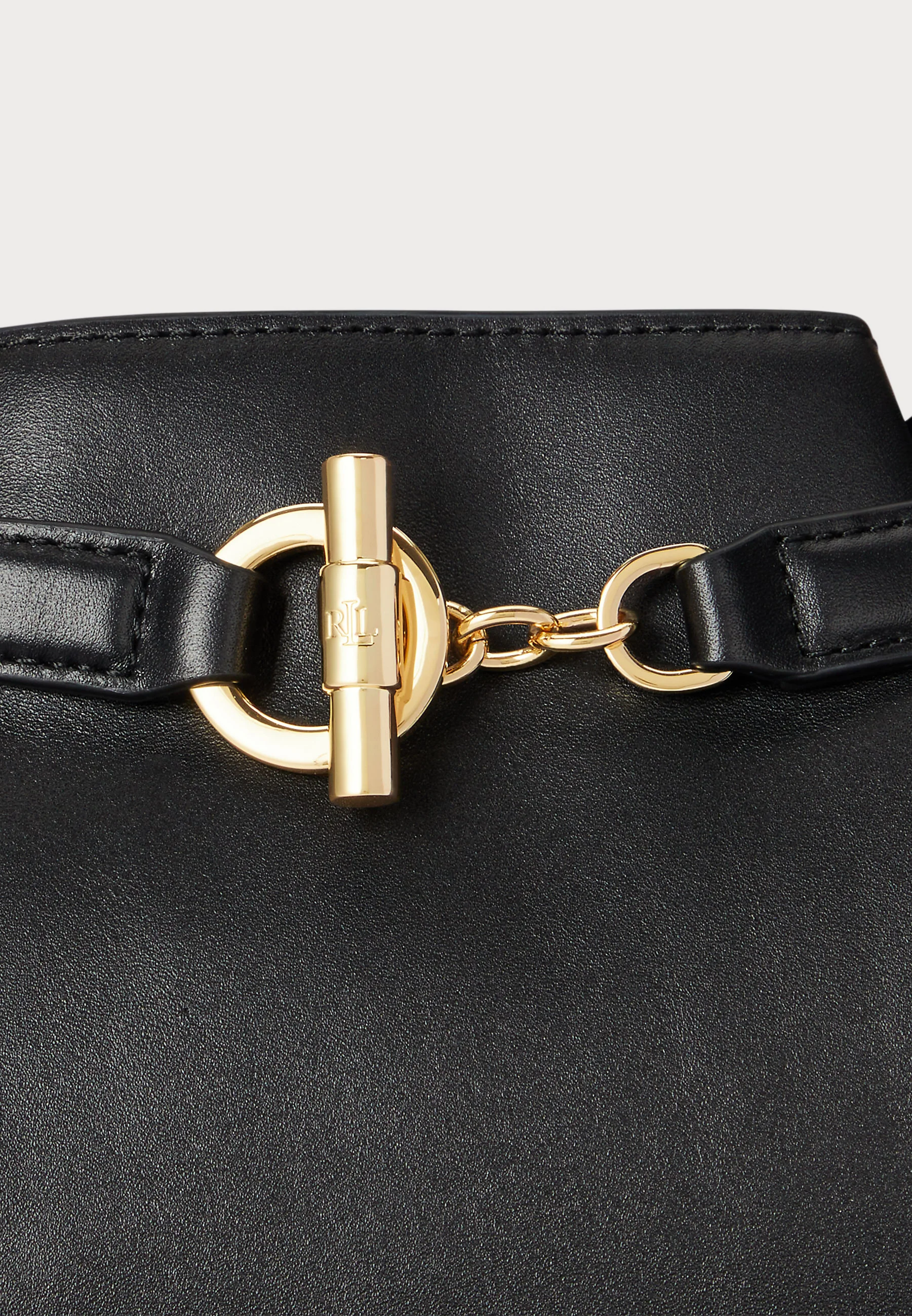 Black Smooth Leather Bucket Bag