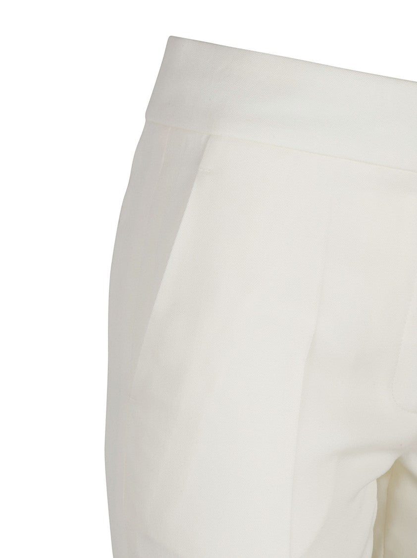Tailored White Trousers With Straight-Leg Silhouette