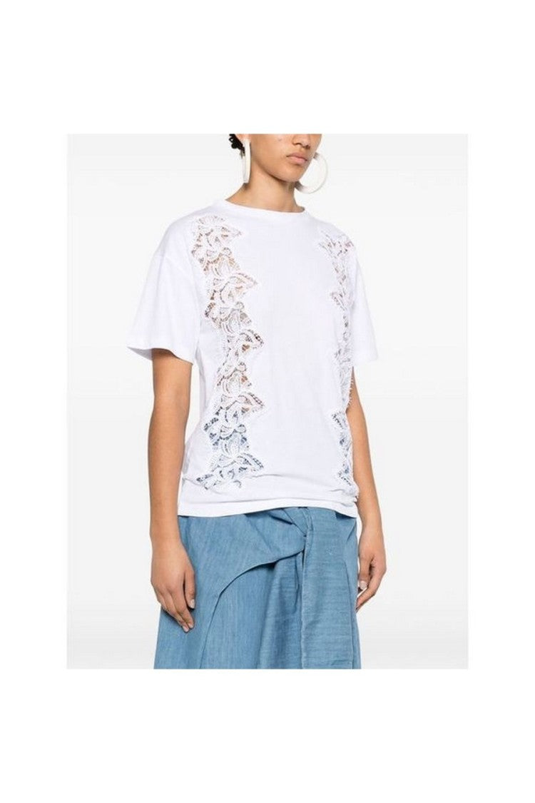 Cotton T-Shirt With Lace Detailing