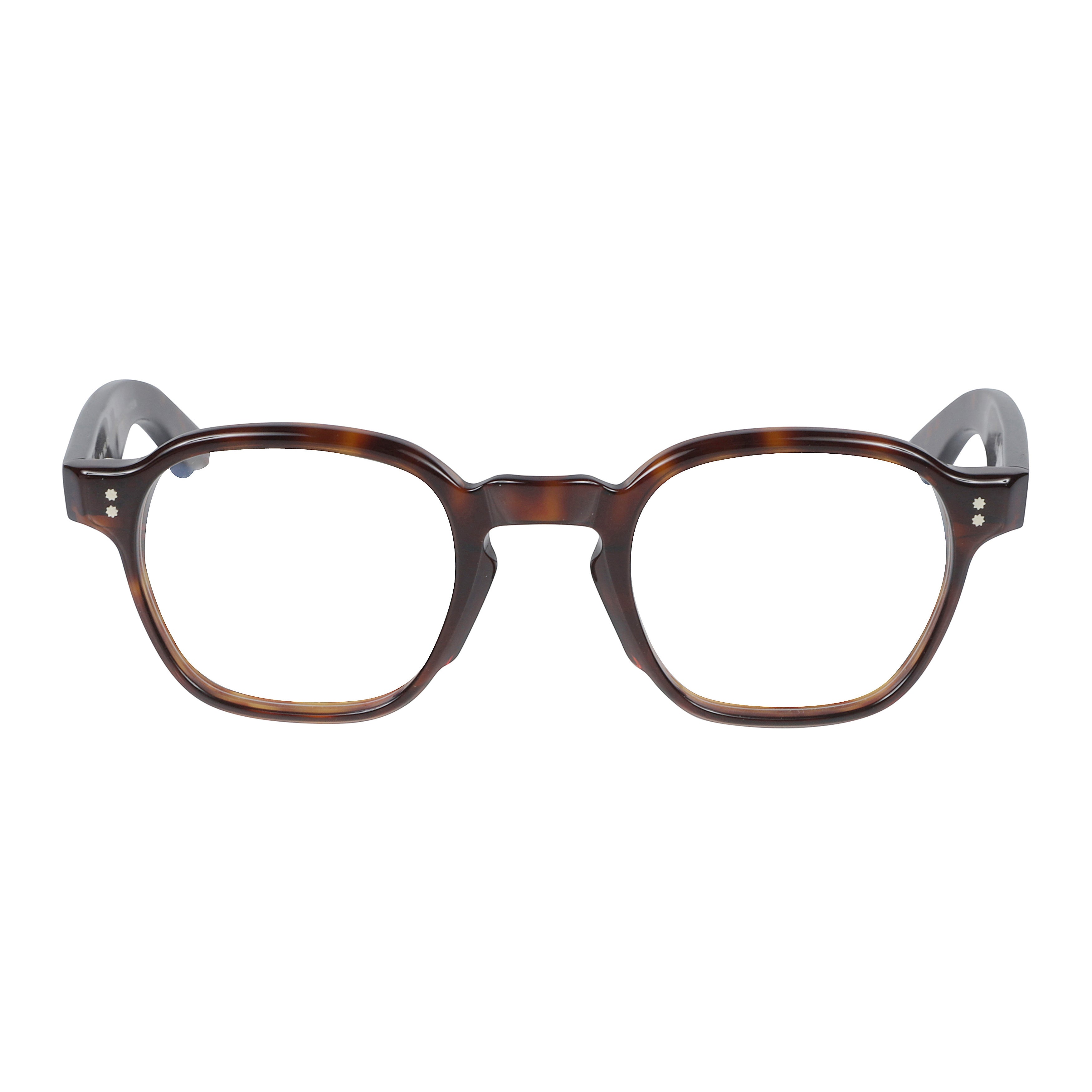 K-Master Square Tortoiseshell Frame Eyeglasses with Metallic Rivets