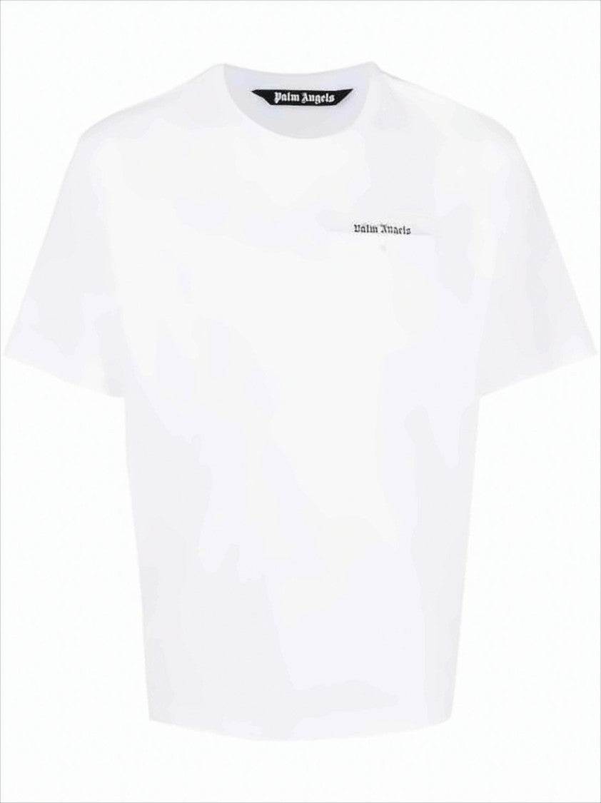 White Crew Neck T-Shirt with Subtle Text Detail