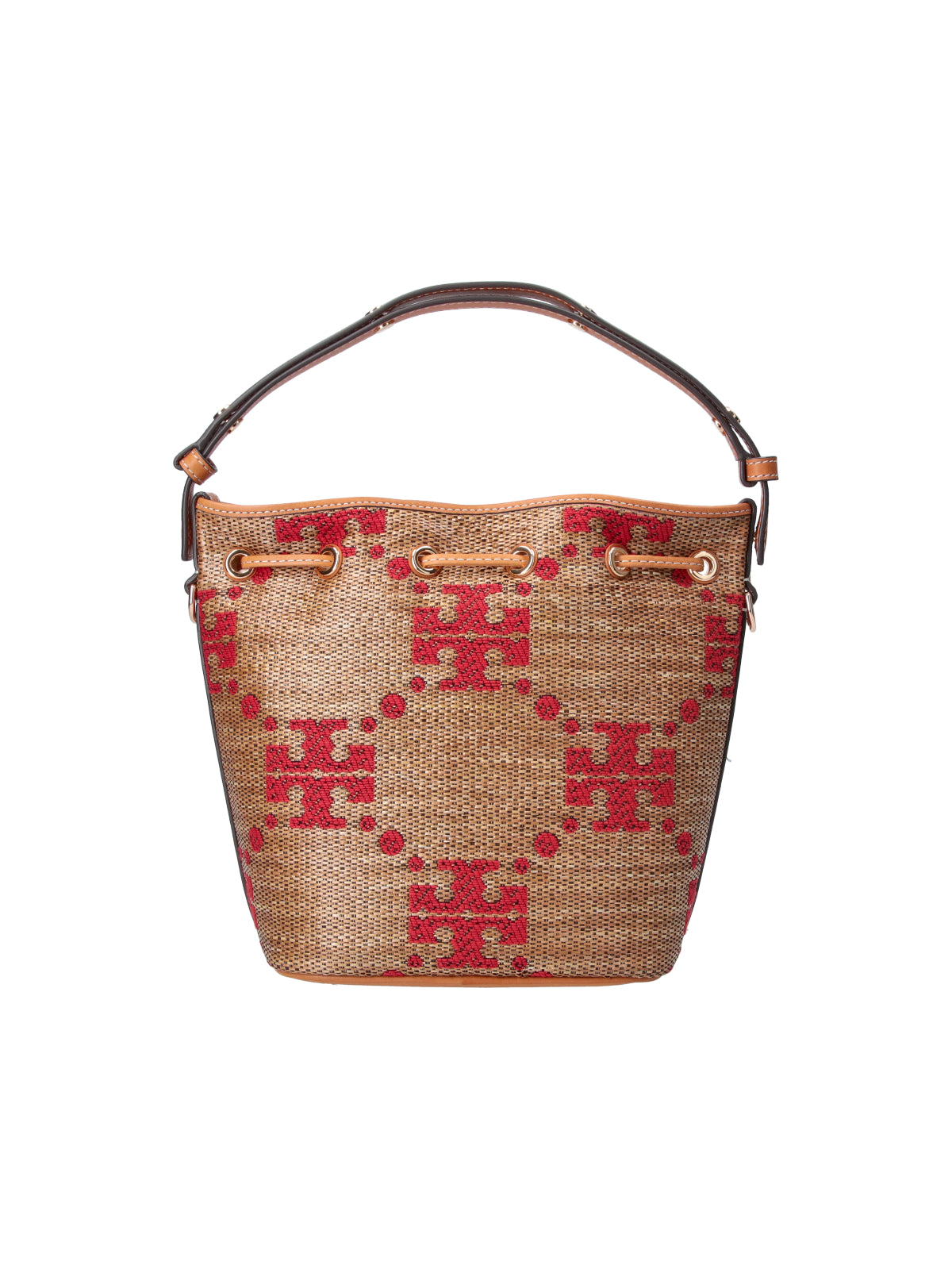 Brown T Monogram Fabric Bucket Bag
