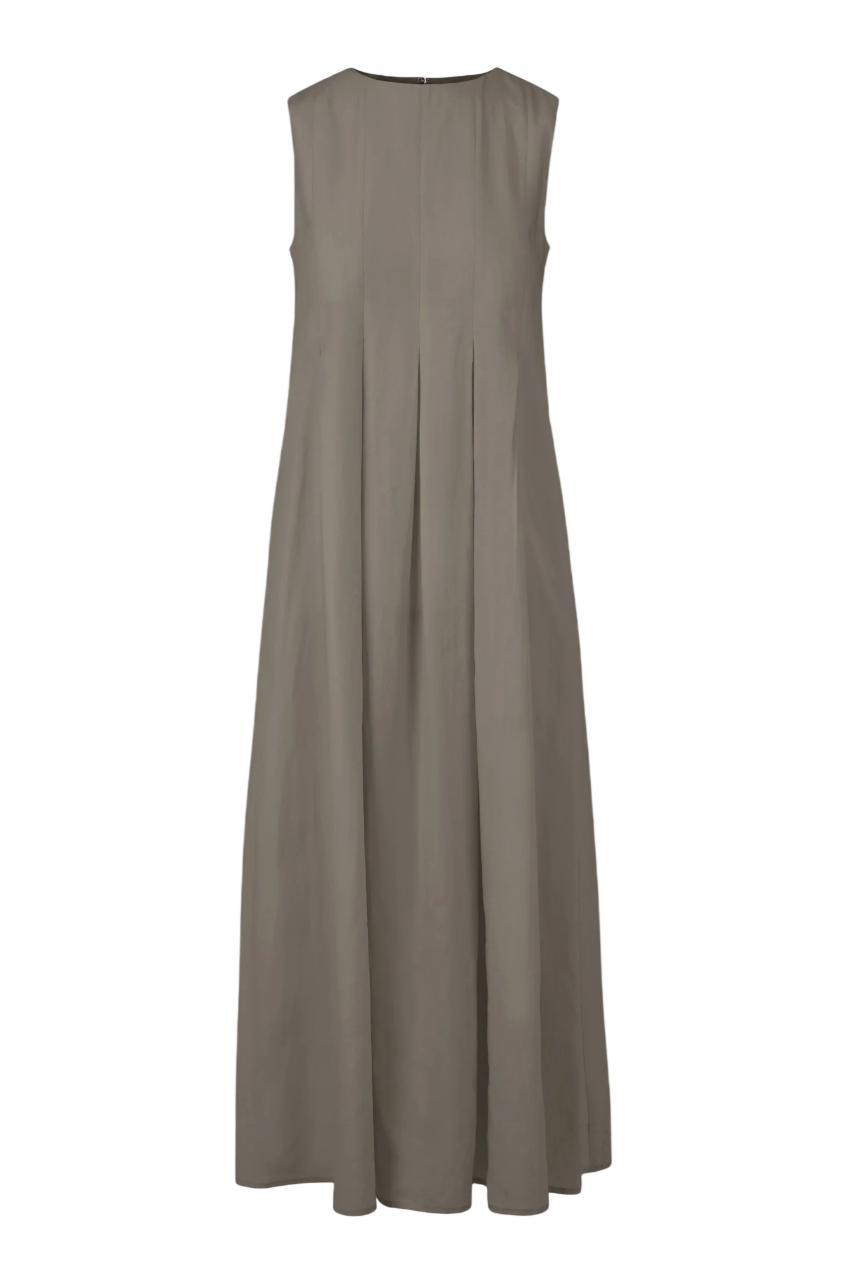 Maxi Cream Dress with Printed Design