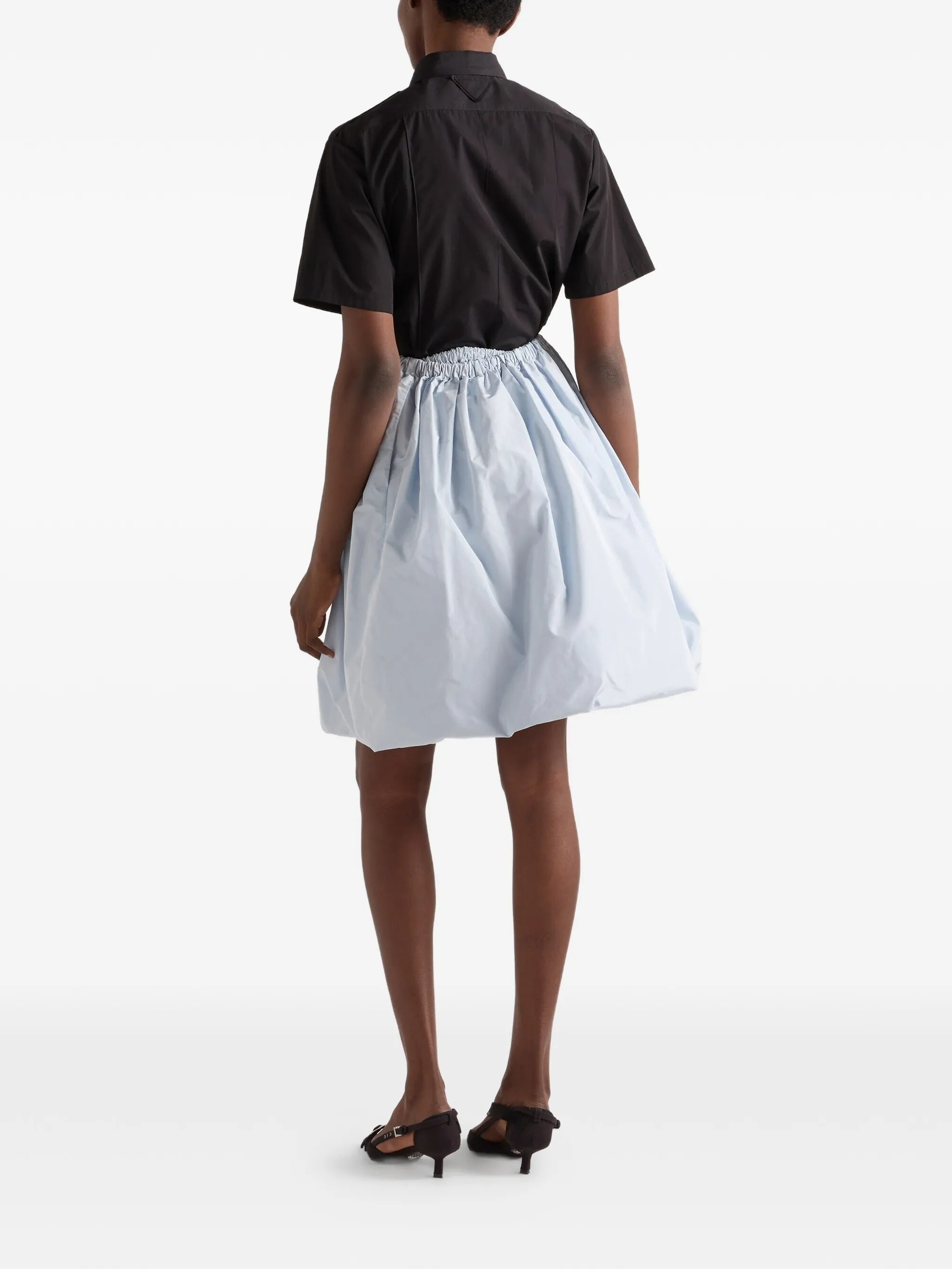 Dark Popeline Boxy Short-Sleeved Shirt