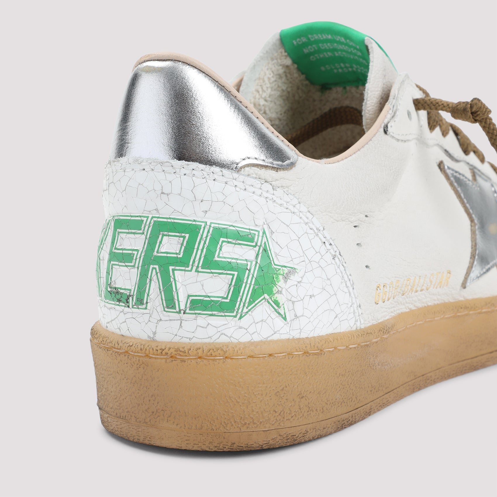 Distressed Leather Low-Top Sneakers with Metallic Accents