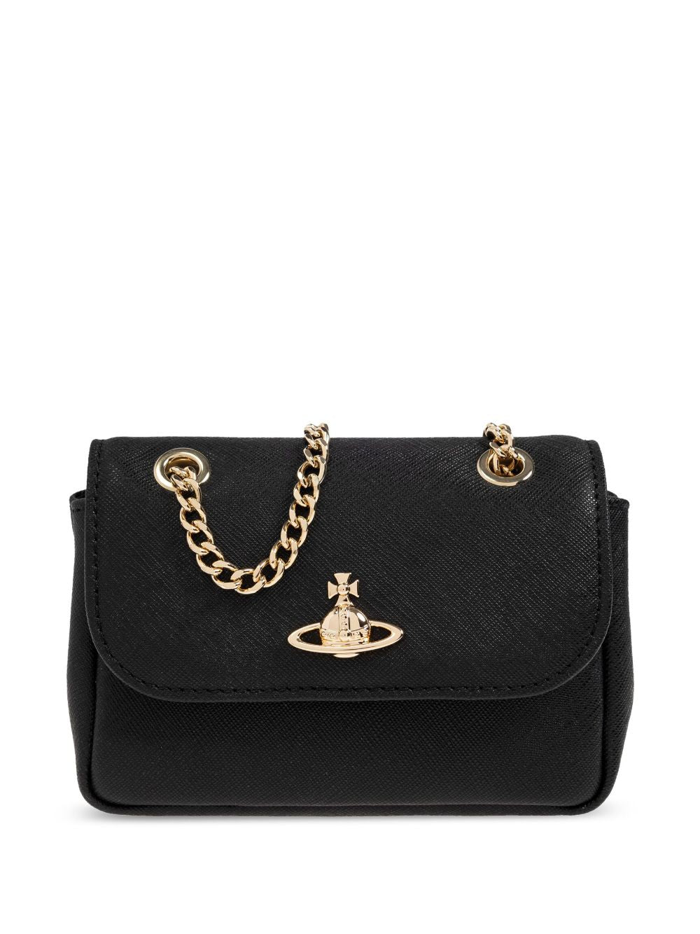 Black Calf Leather Orb Plaque Wallet