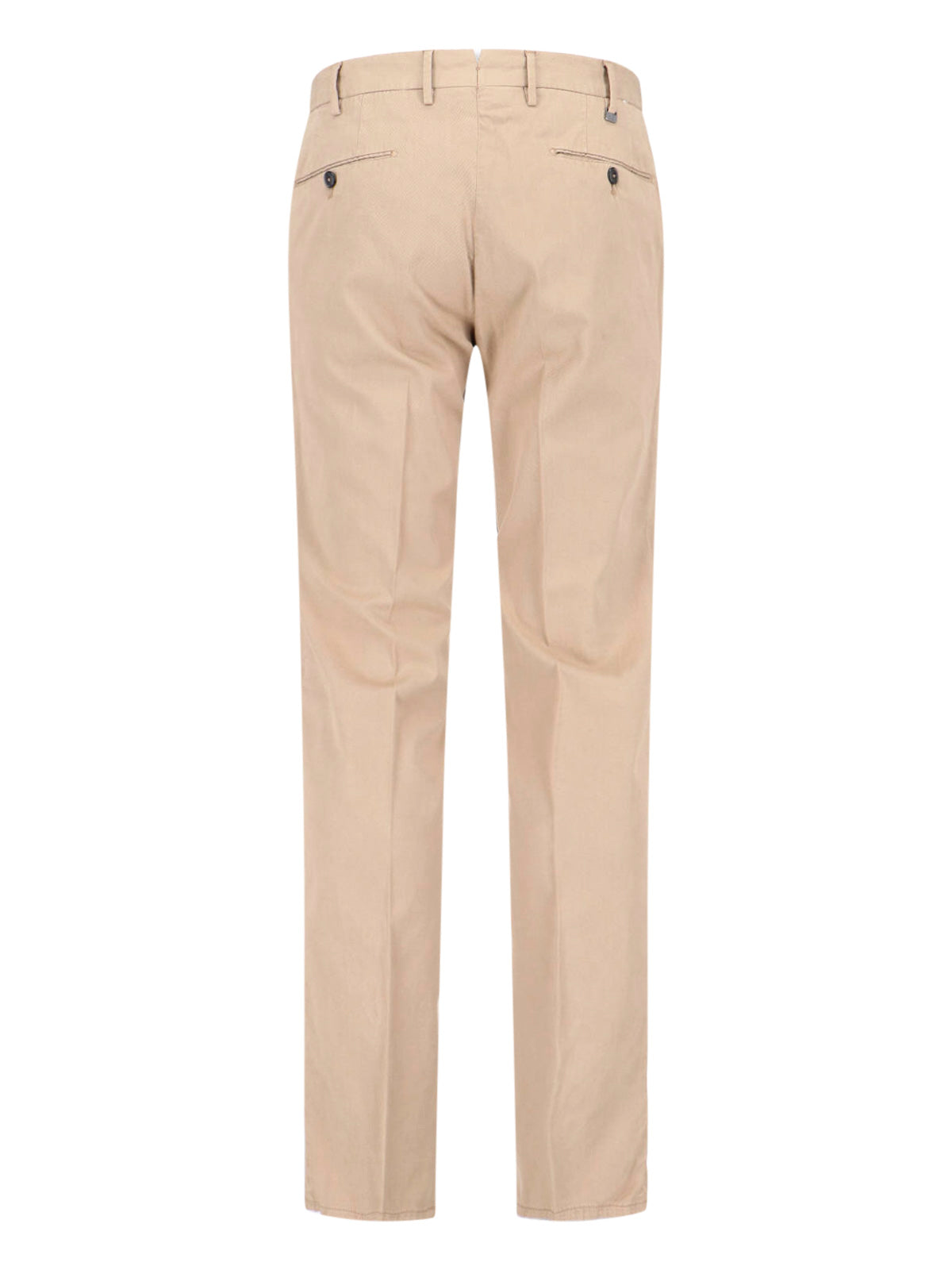 Cotton Blend Trousers – Beige