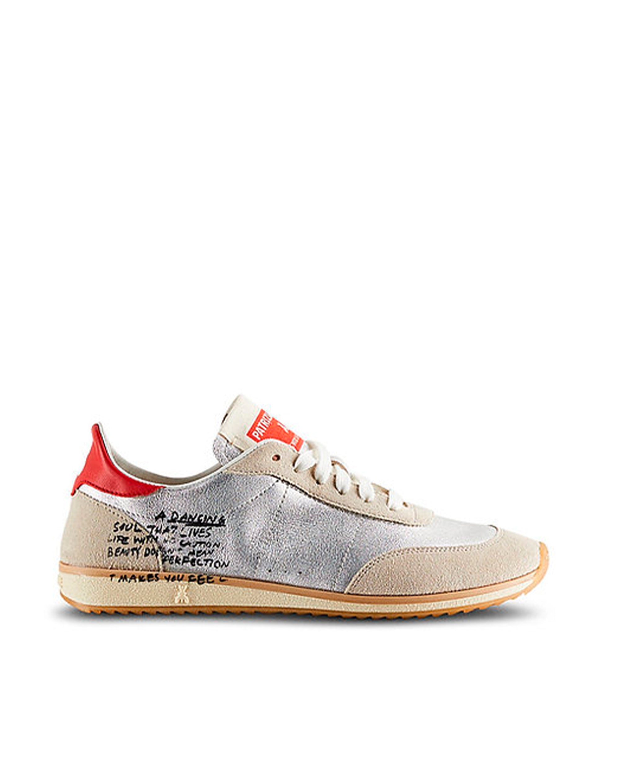 Silver Red Running Sneakers